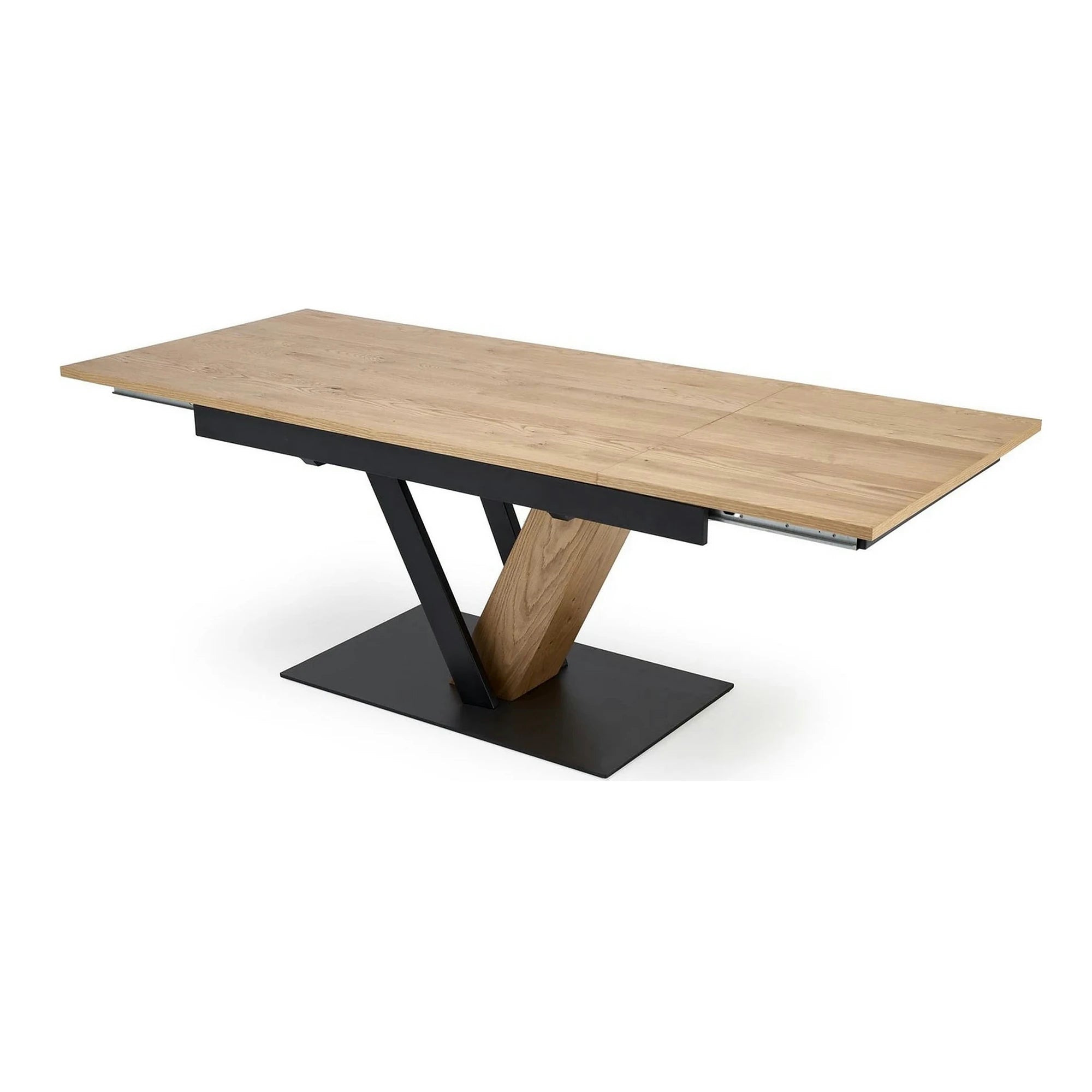 Masa extensibila FANIS, stejar/negru, 160/220x90x78 cm