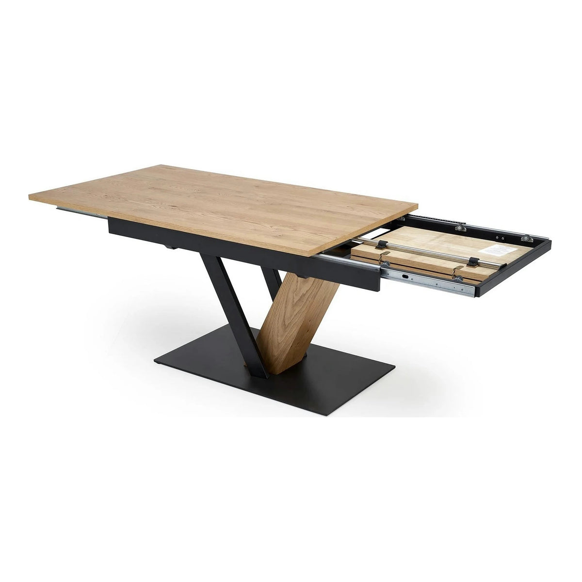 Masa extensibila FANIS, stejar/negru, 160/220x90x78 cm