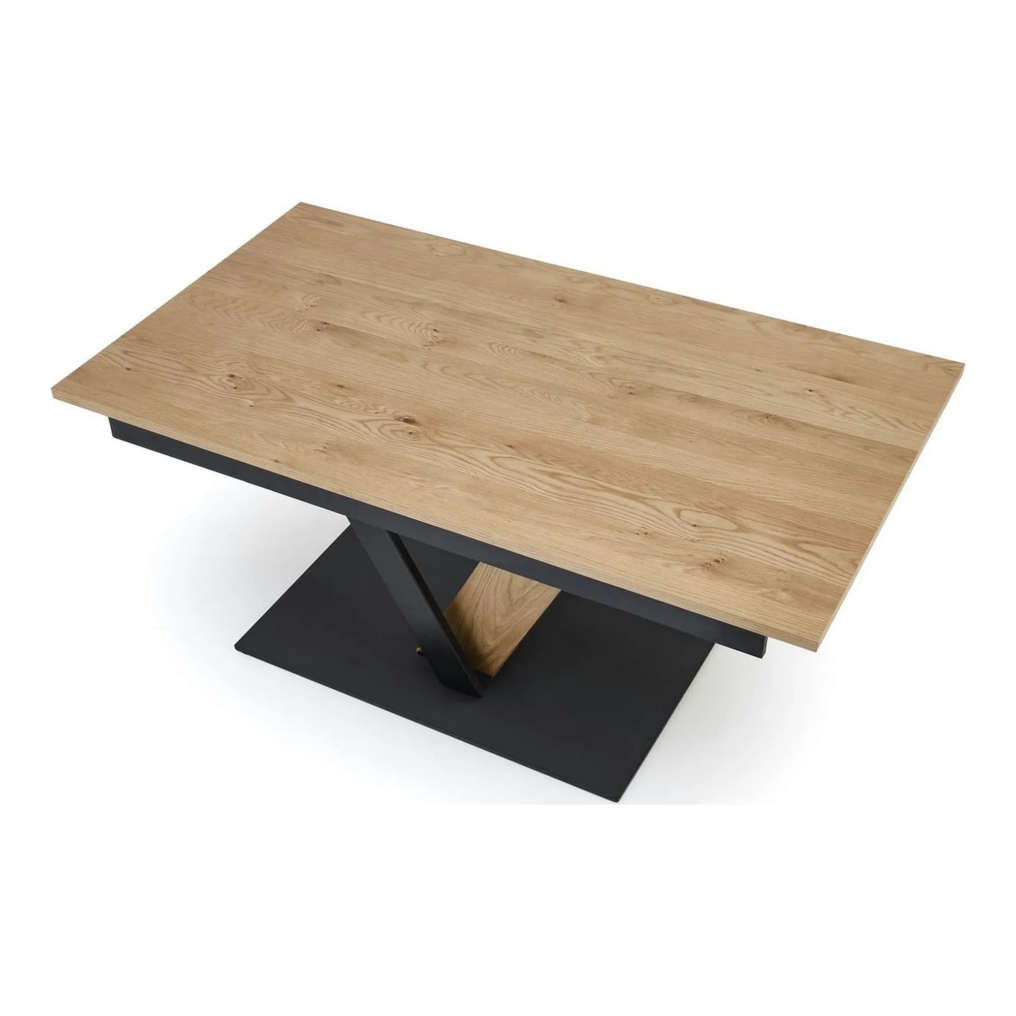 Masa extensibila FANIS, stejar/negru, 160/220x90x78 cm