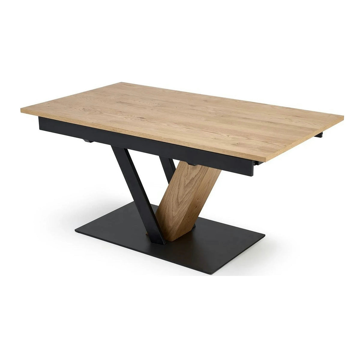 Masa extensibila FANIS, stejar/negru, 160/220x90x78 cm