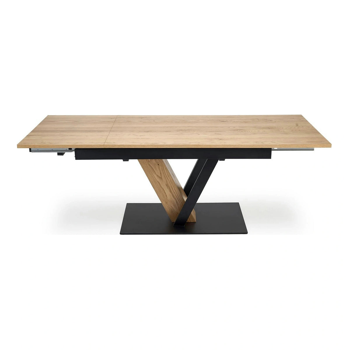 Masa extensibila FANIS, stejar/negru, 160/220x90x78 cm