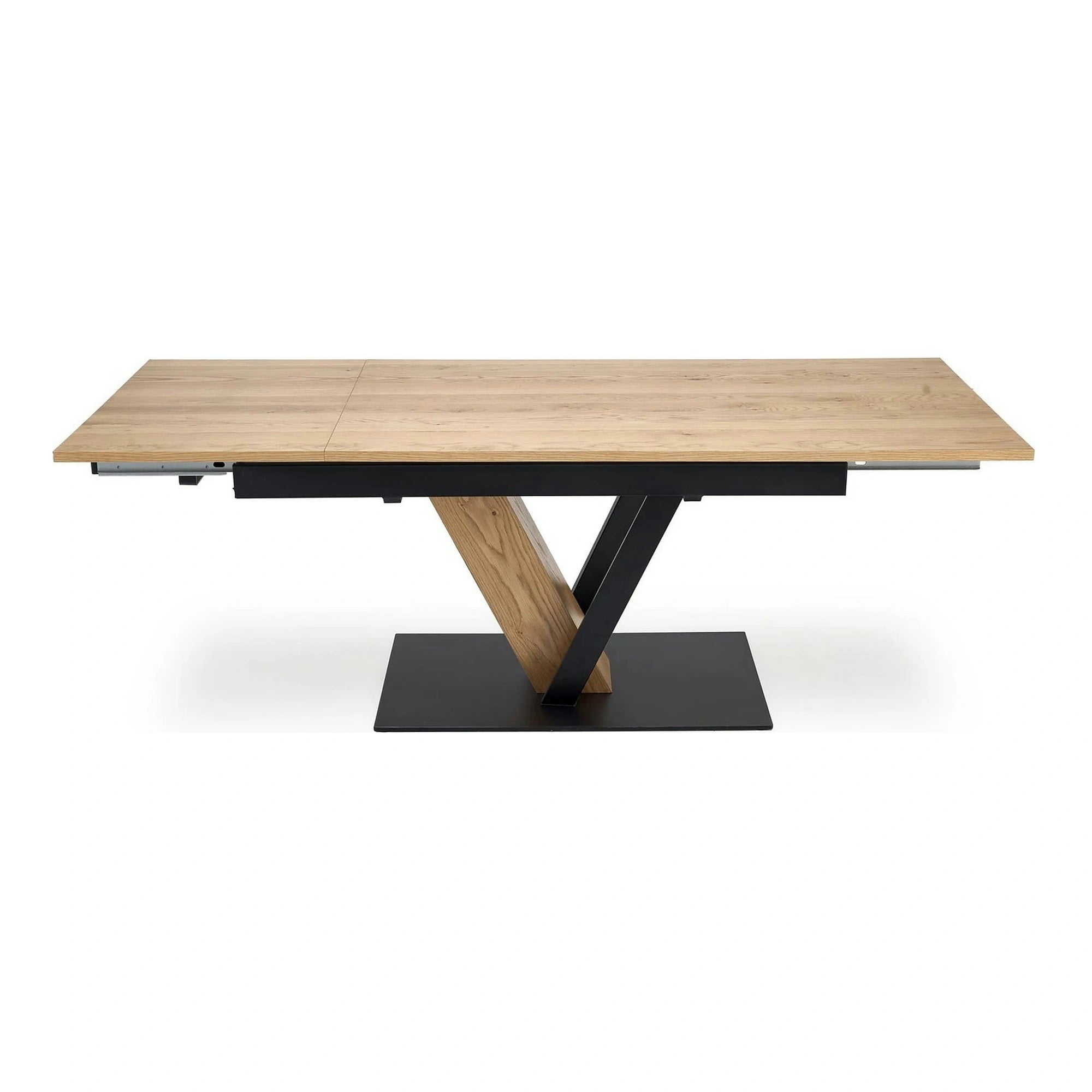 Masa extensibila FANIS, stejar/negru, 160/220x90x78 cm