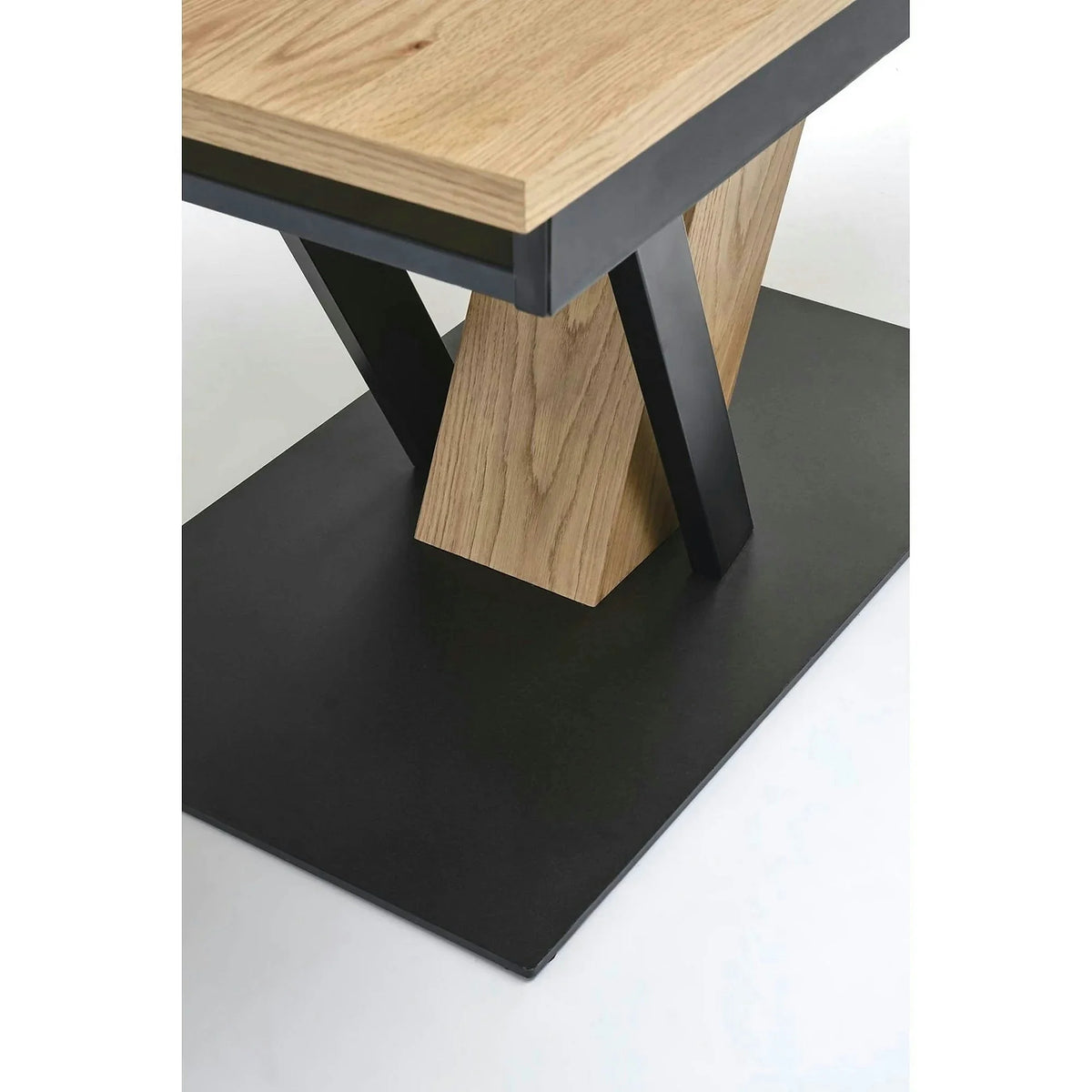 Masa extensibila FANIS, stejar/negru, 160/220x90x78 cm