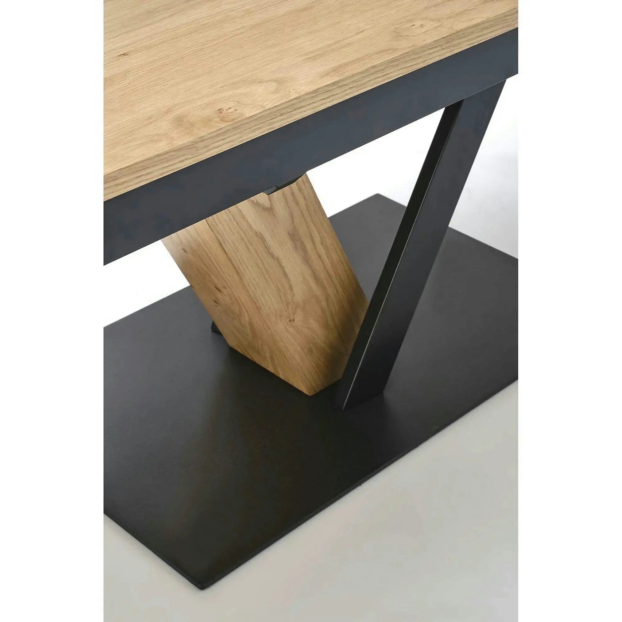 Masa extensibila FANIS, stejar/negru, 160/220x90x78 cm