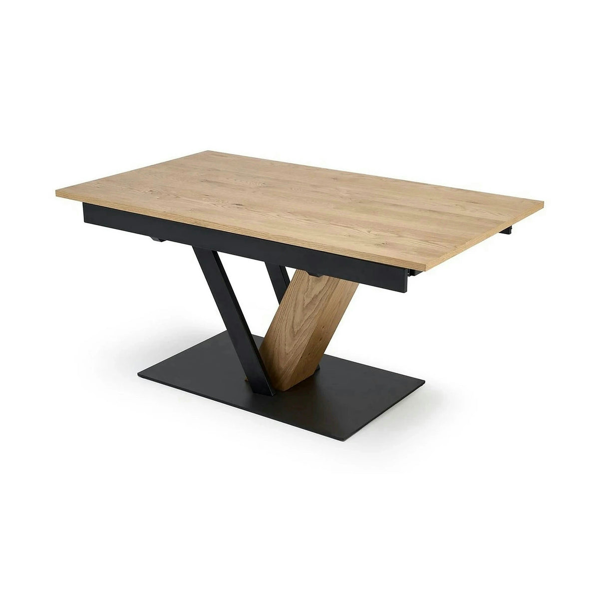 Masa extensibila FANIS, stejar/negru, 160/220x90x78 cm