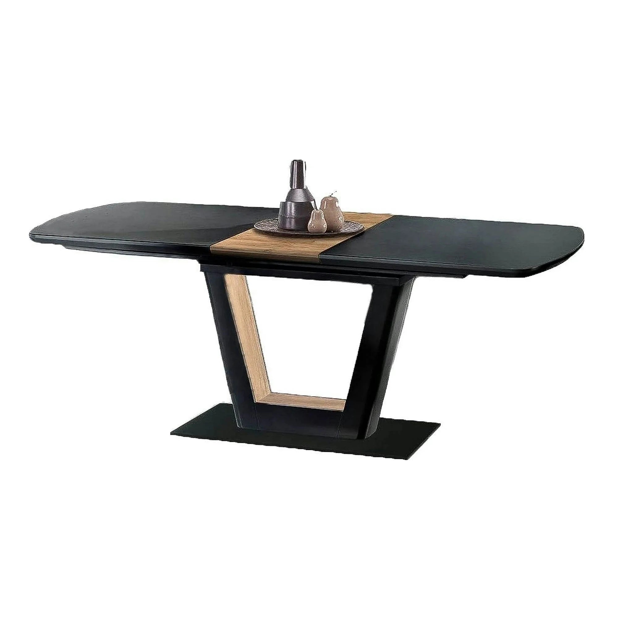 Masa extensibila FARREL, nuc/negru, 160/200x90x77 cm