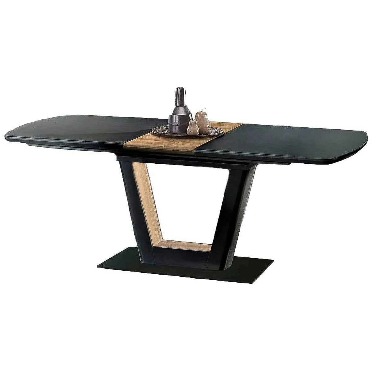 Masa extensibila FARREL, nuc/negru, 160/200x90x77 cm