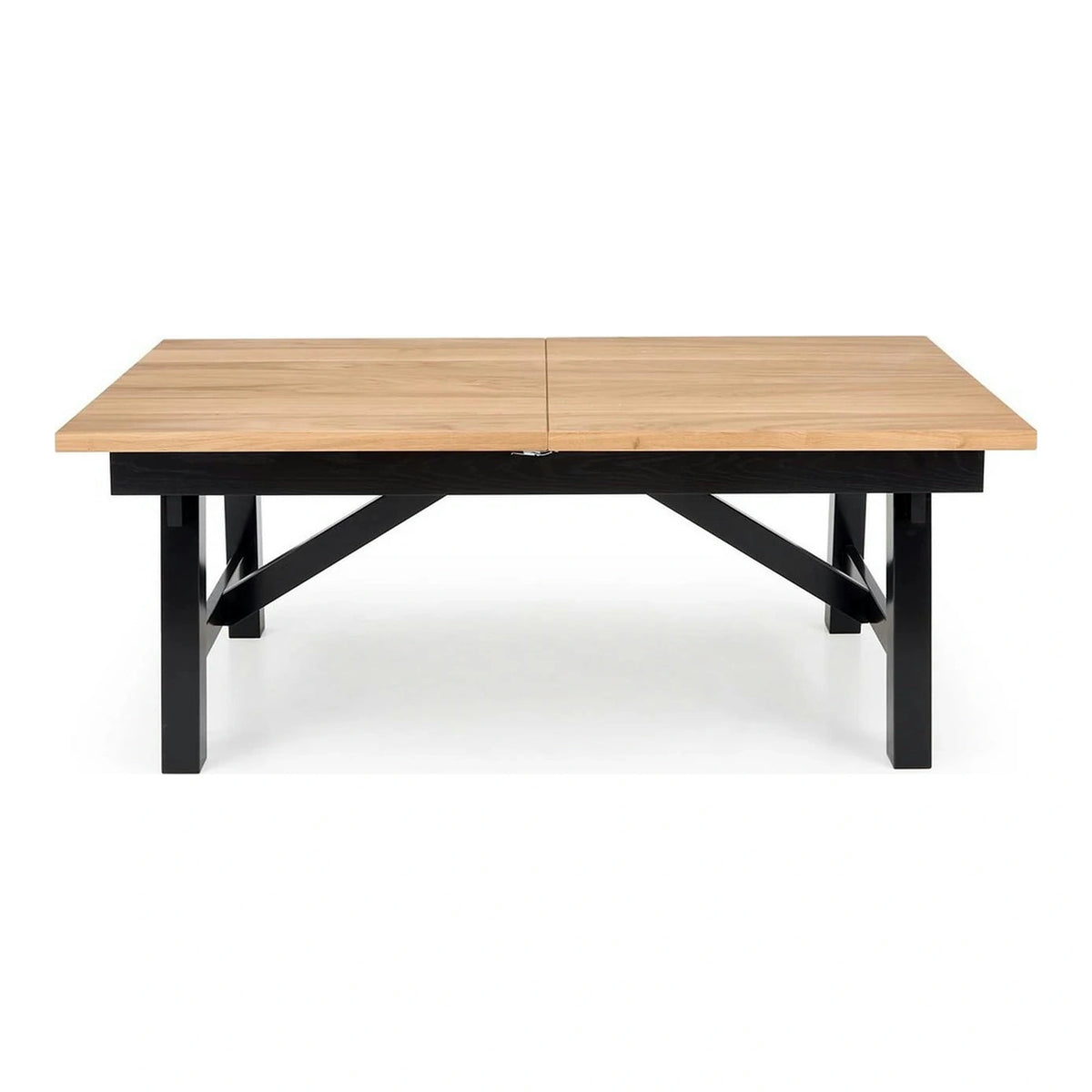 Masa extensibila FIESTA, stejar natural/negru, 200/280x100x77 cm