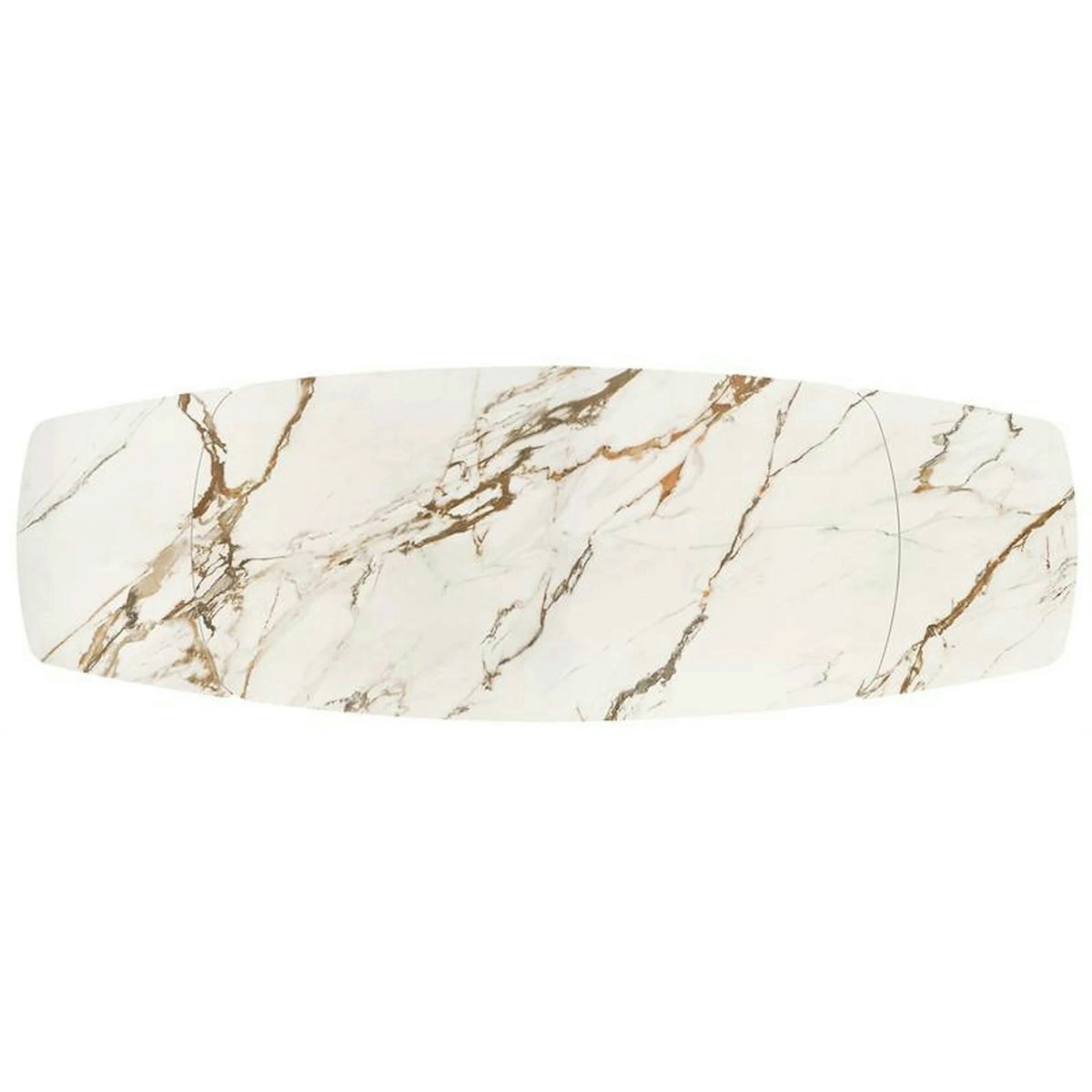 Masa extensibila FLAVOR, efect marmura alba/nuc, ceramica/sticla, 200/300x100x77 cm