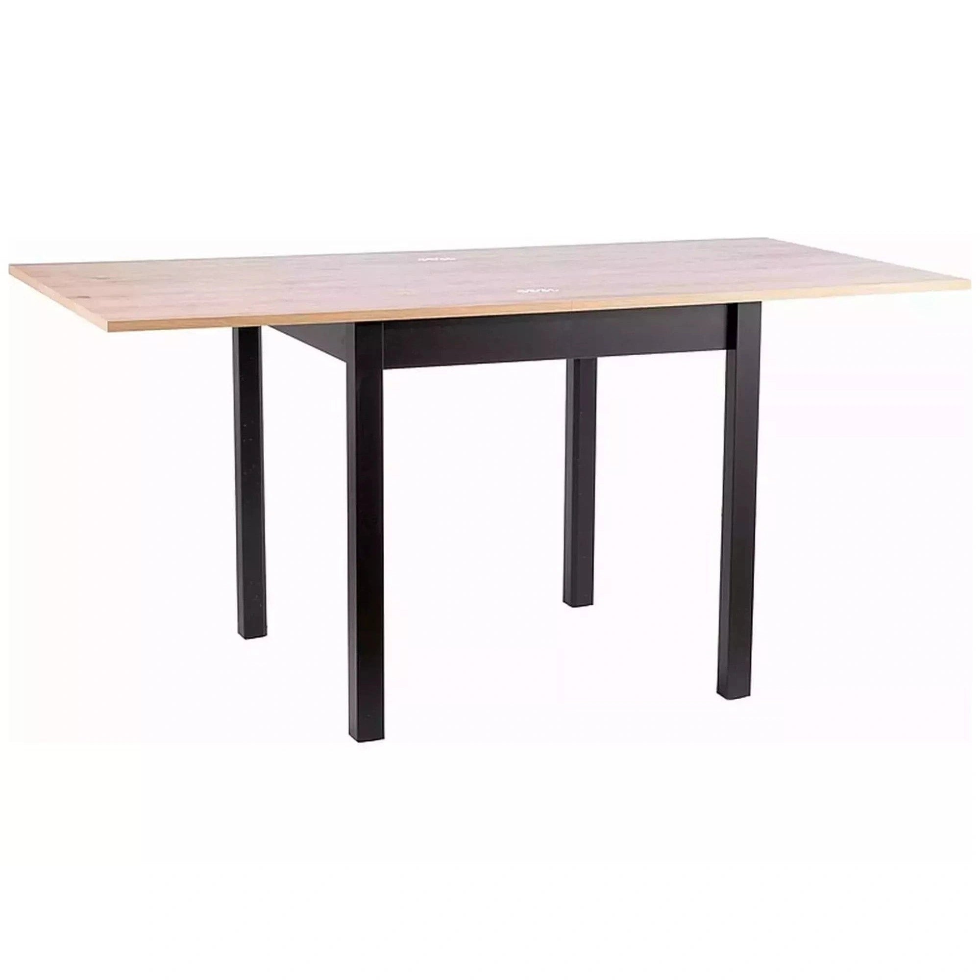 Masa extensibila FLIP, stejar artisan/negru, PAL laminat, 60/120x80x78 cm