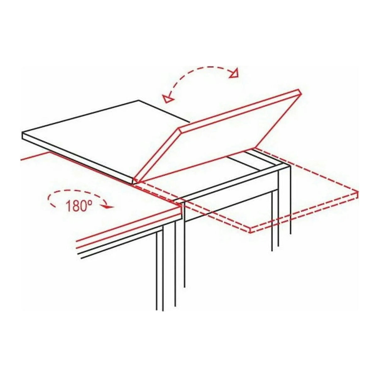 Masa extensibila FLIP, stejar artisan/negru, PAL laminat, 80/160x80x78 cm