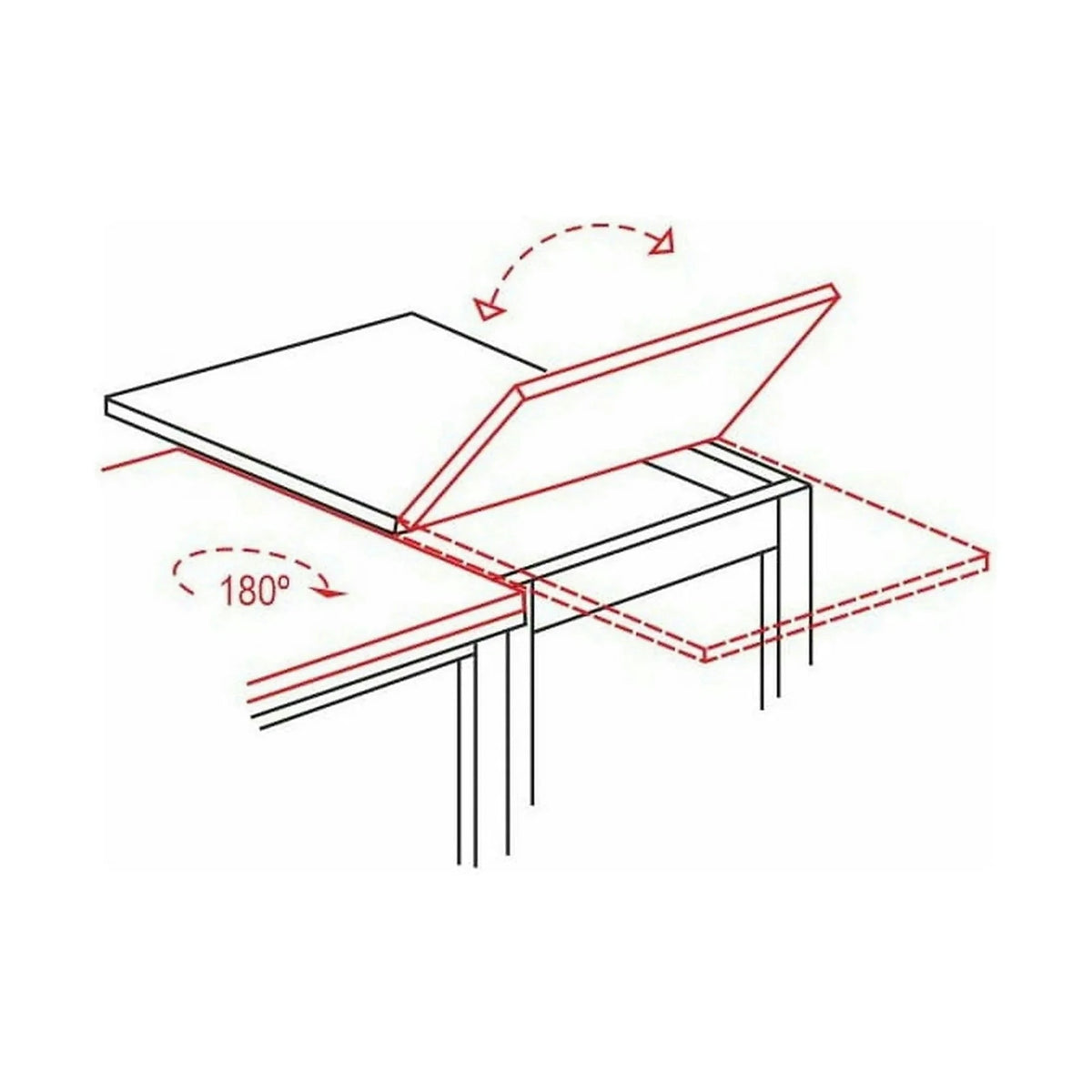 Masa extensibila FLIP, stejar artisan/negru, PAL laminat, 80/160x80x78 cm