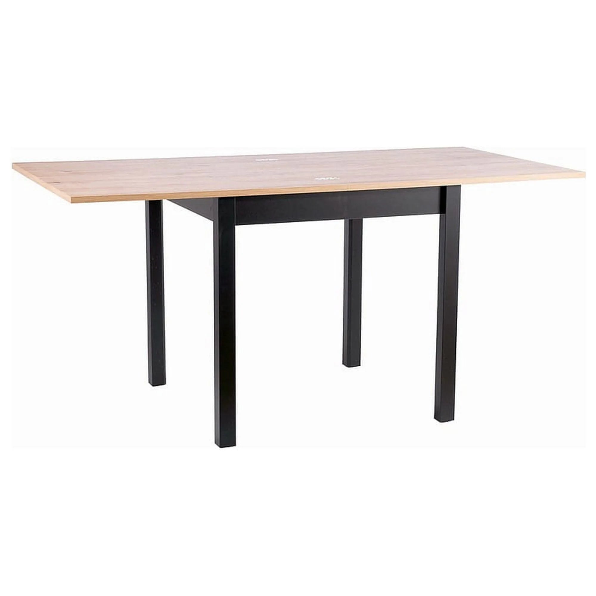 Masa extensibila FLIP, stejar artisan/negru, PAL laminat, 80/160x80x78 cm