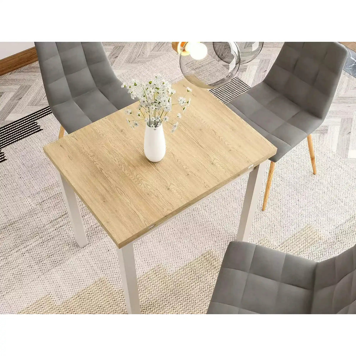 Masa extensibila FLIP, stejar/casmir, PAL laminat, 80/160x80x78 cm