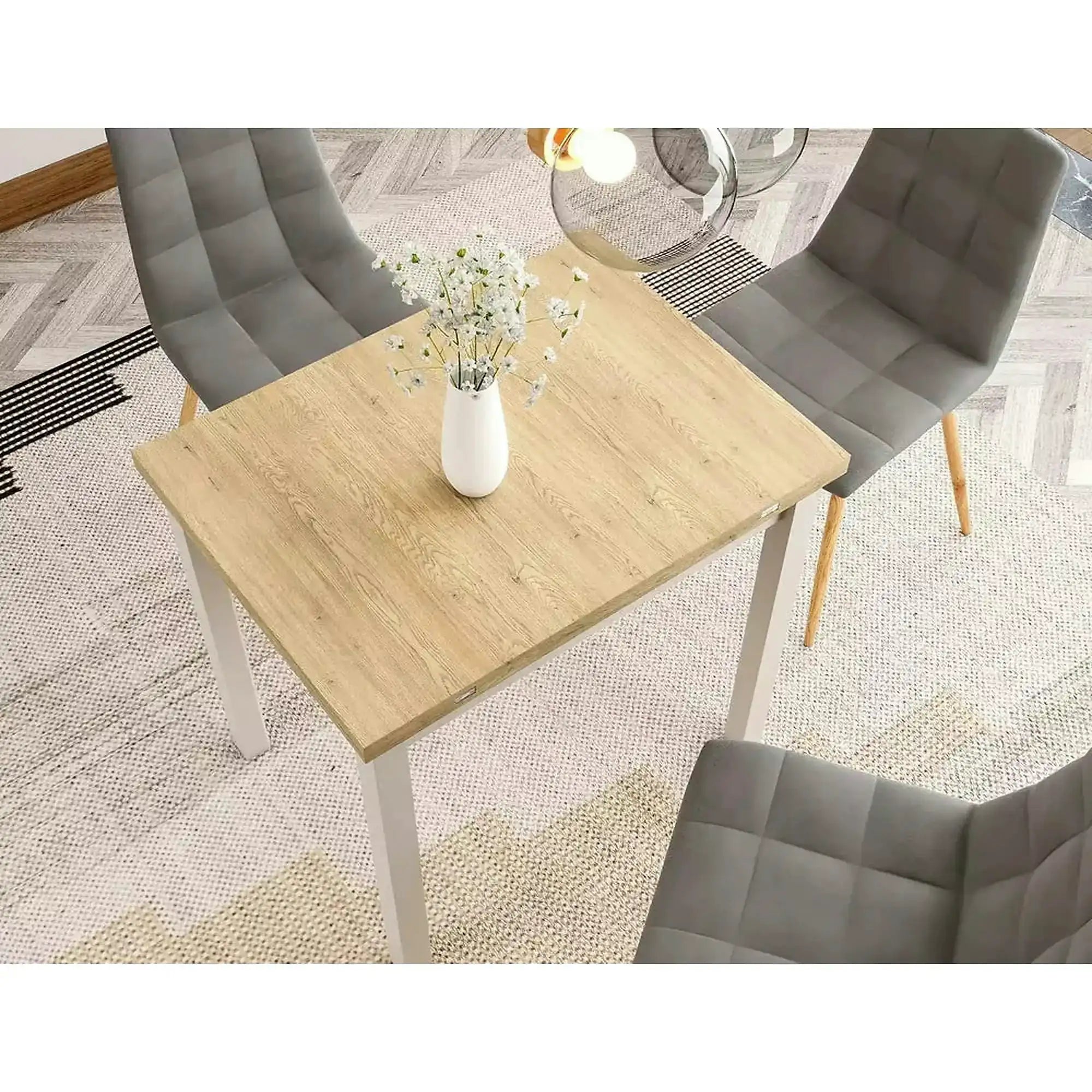 Masa extensibila FLIP, stejar/casmir, PAL laminat, 80/160x80x78 cm