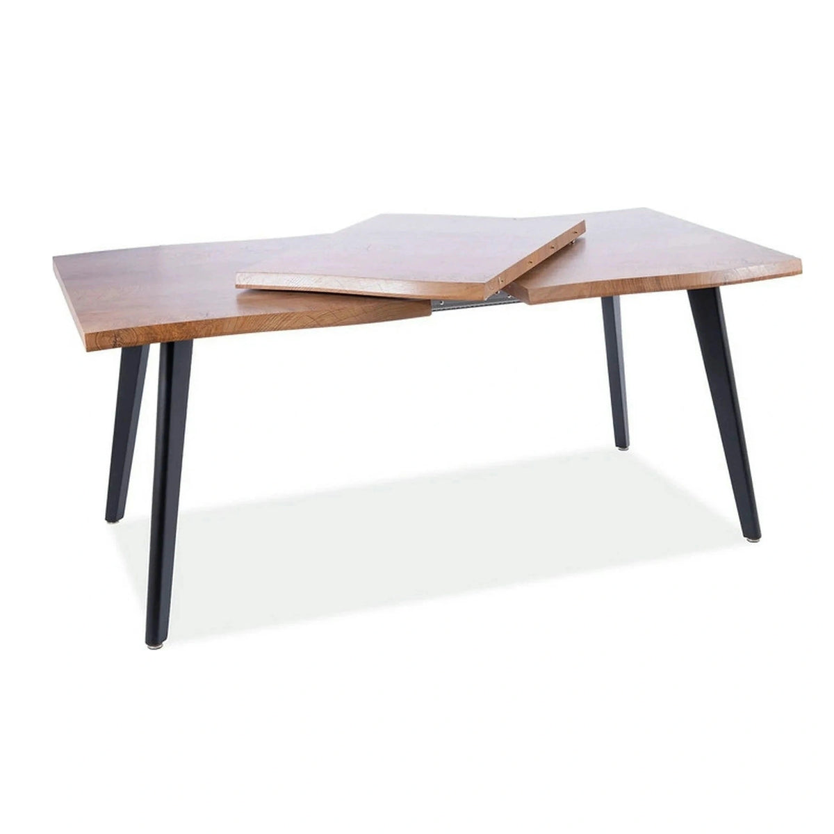 Masa extensibila FRESNO, stejar/negru, 120/180x80x76 cm