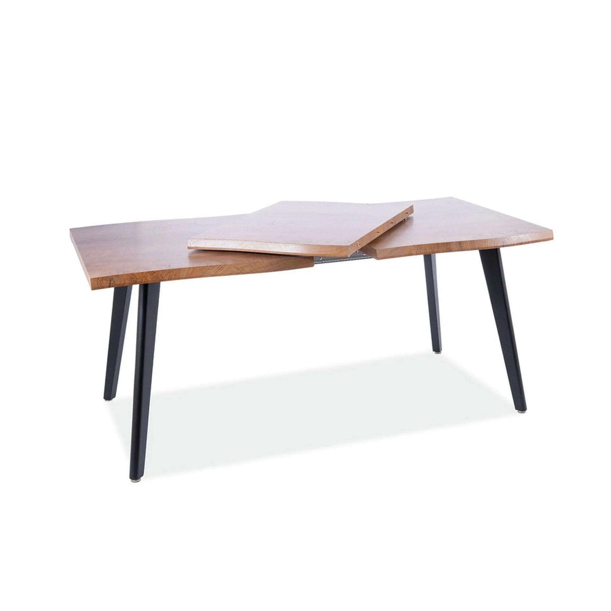 Masa extensibila FRESNO, stejar/negru, 120/180x80x76 cm