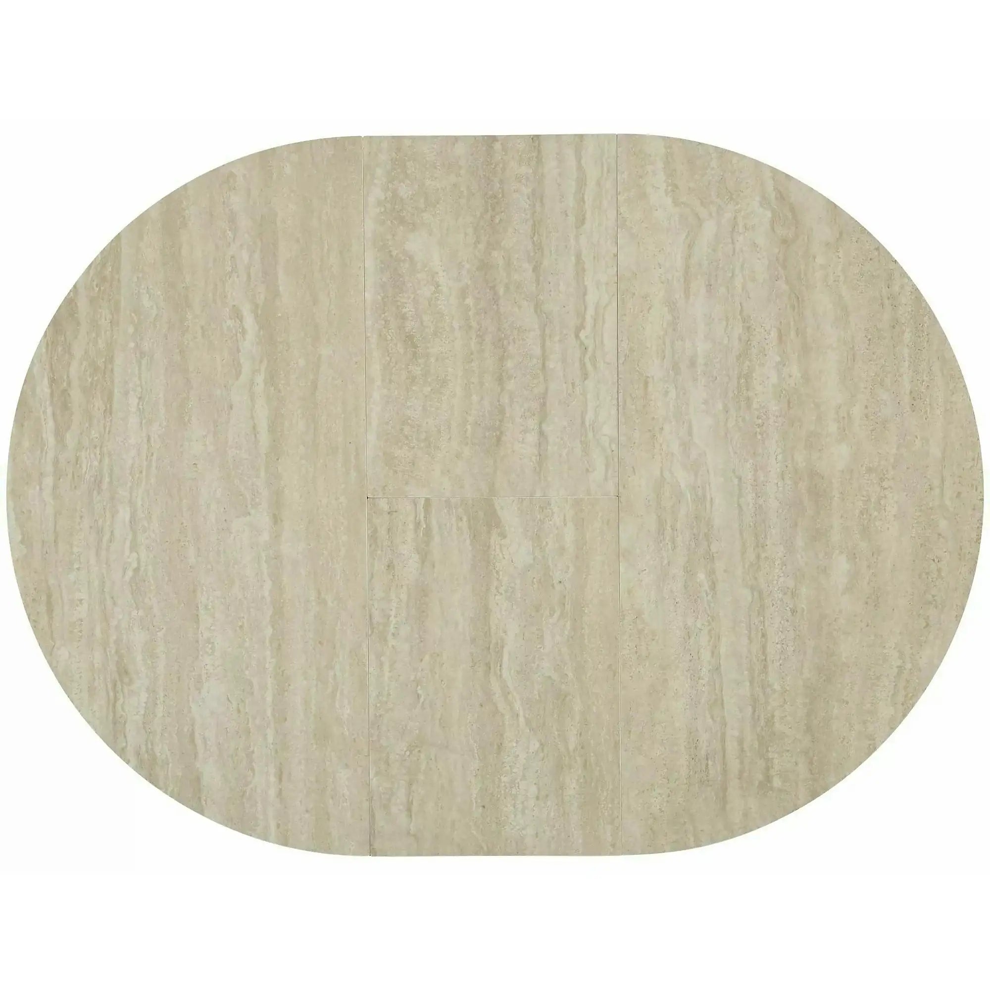 Masă extensibilă GASTON, bej/cașmir, ceramică/metal/MDF, 100–135x100x76 cm