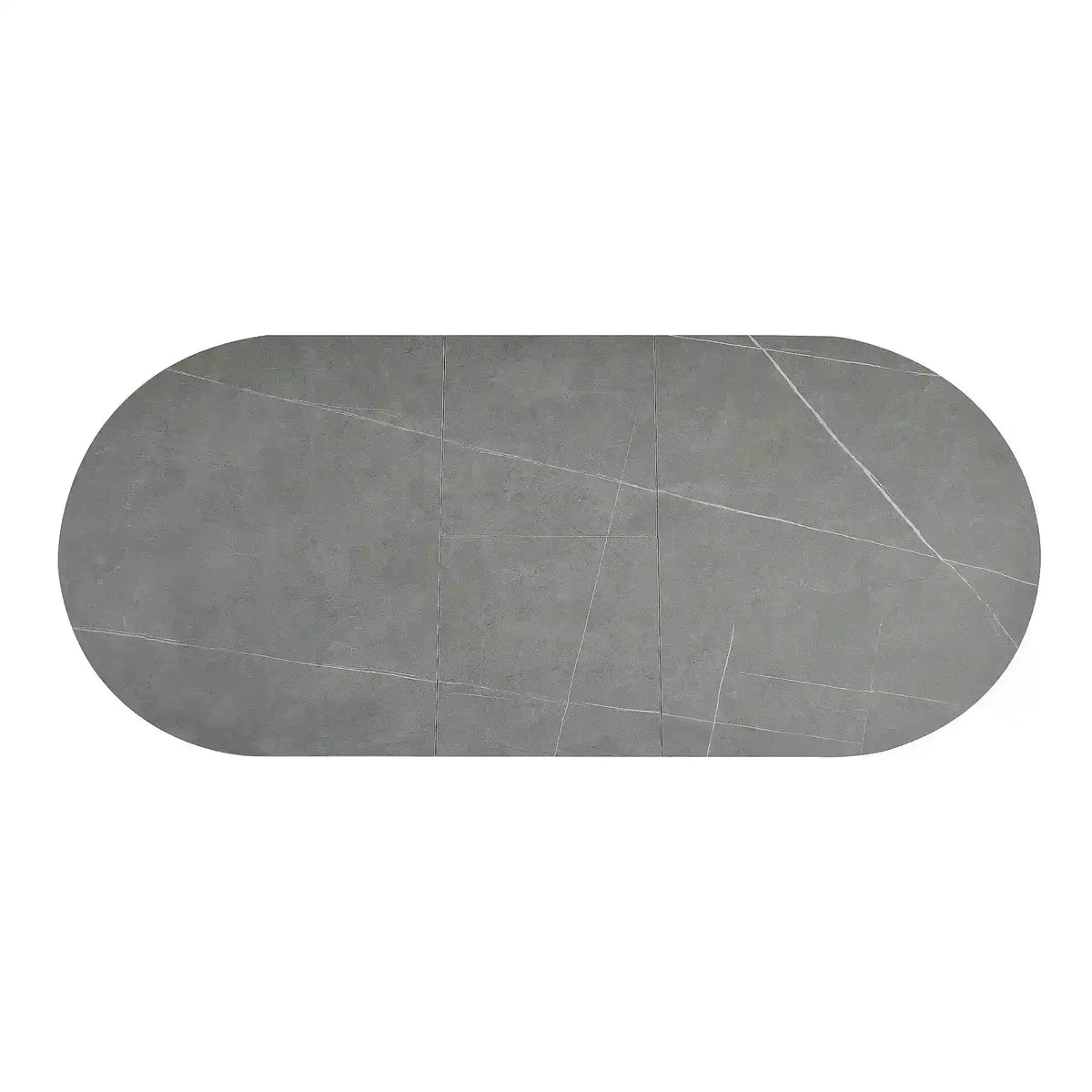 Masa extensibila GASTON, gri mat cu efect de marmura, ceramica/metal, 140/180x80x76 cm