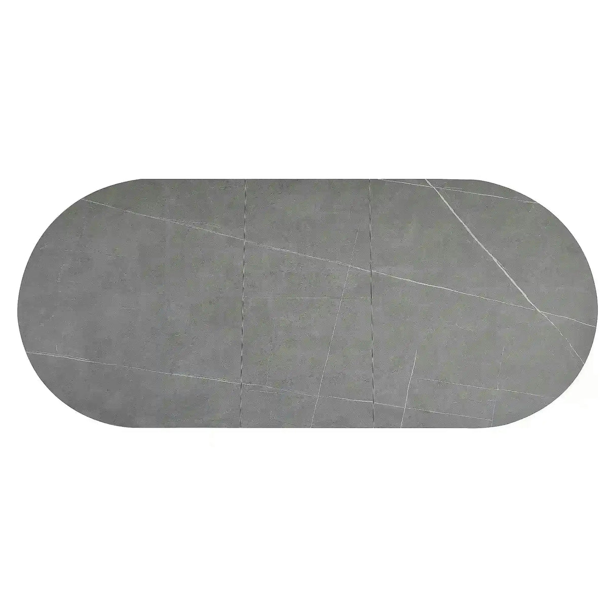 Masa extensibila GASTON, gri mat cu efect de marmura, ceramica/metal, 140/180x80x76 cm