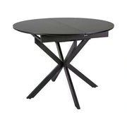 Masa extensibila GASTON, negru mat cu efect de marmura, ceramica/metal, 100/135x100x76 cm
