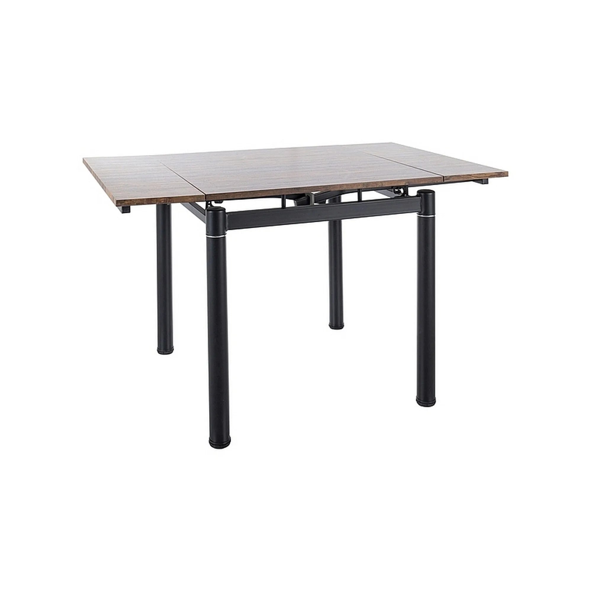Masa extensibila GD082, nuc vintage/negru mat, 80/131x80x75 cm