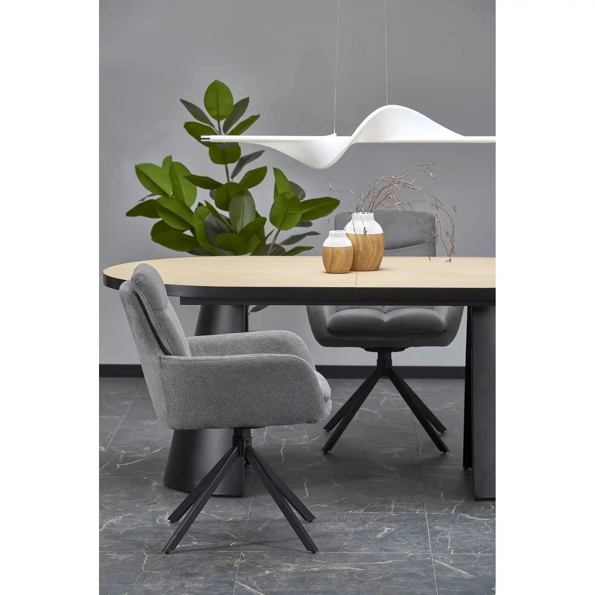 Masa extensibila GIACOMO, stejar/negru, 180/240x100x76 cm