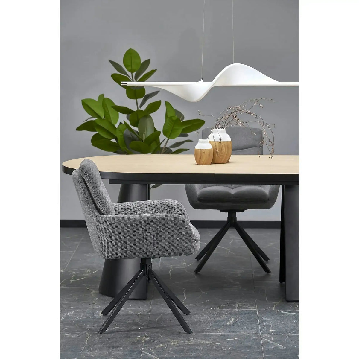 Masa extensibila GIACOMO, stejar/negru, 180/240x100x76 cm