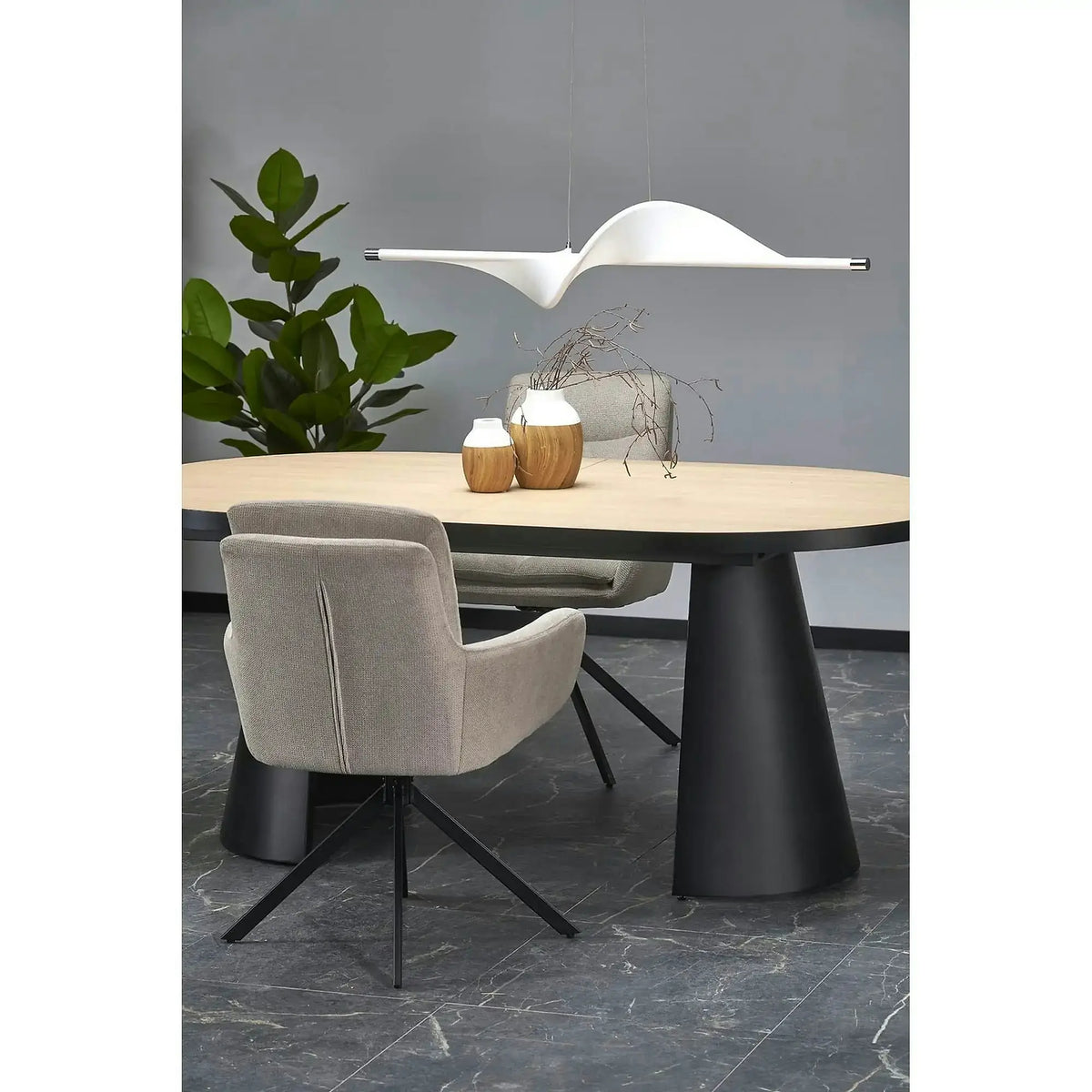 Masa extensibila GIACOMO, stejar/negru, 180/240x100x76 cm