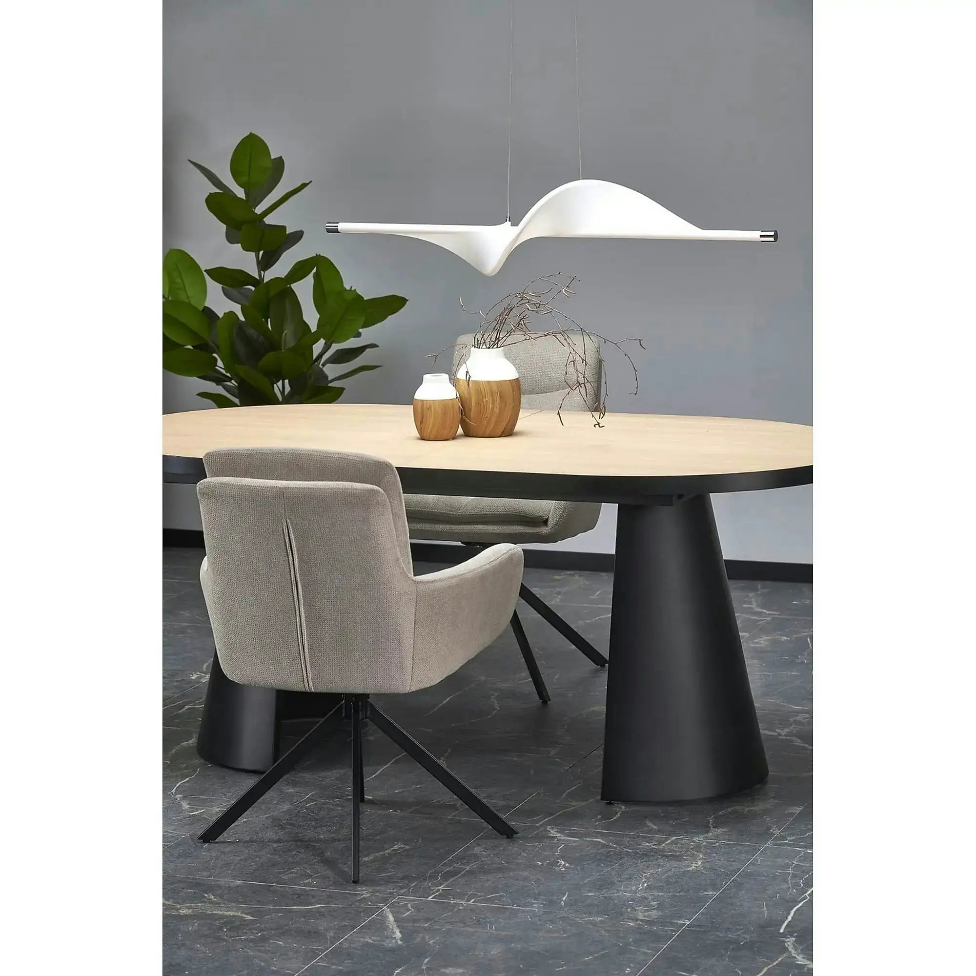 Masa extensibila GIACOMO, stejar/negru, 180/240x100x76 cm