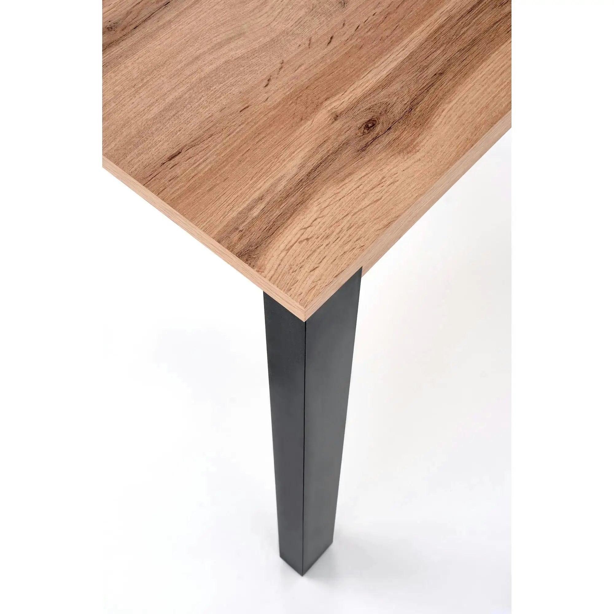 Masa extensibila GINO, stejar/negru, PAL furniruit, 100/138x60x75 cm