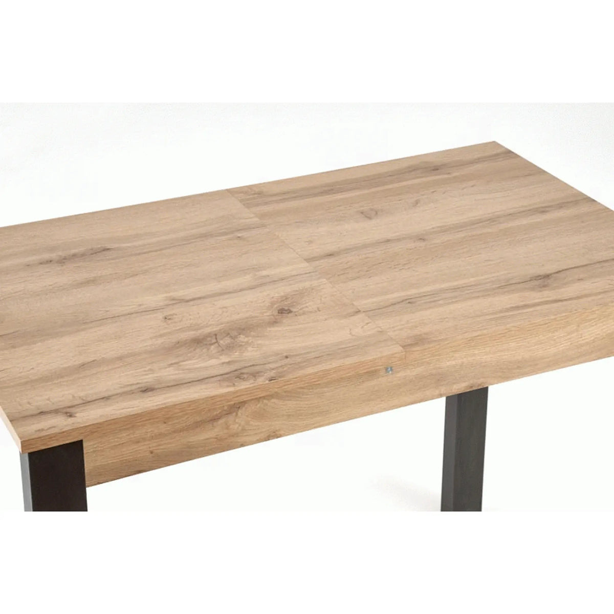 Masa extensibila GINO, stejar/negru, PAL furniruit, 100/138x60x75 cm