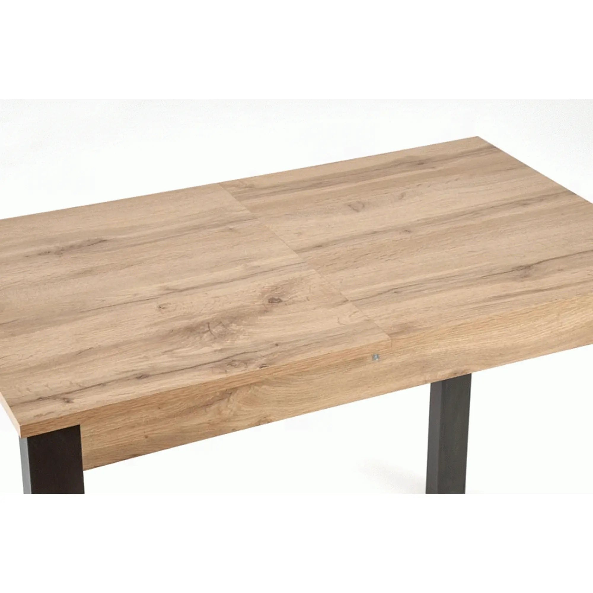 Masa extensibila GINO, stejar/negru, PAL furniruit, 100/138x60x75 cm