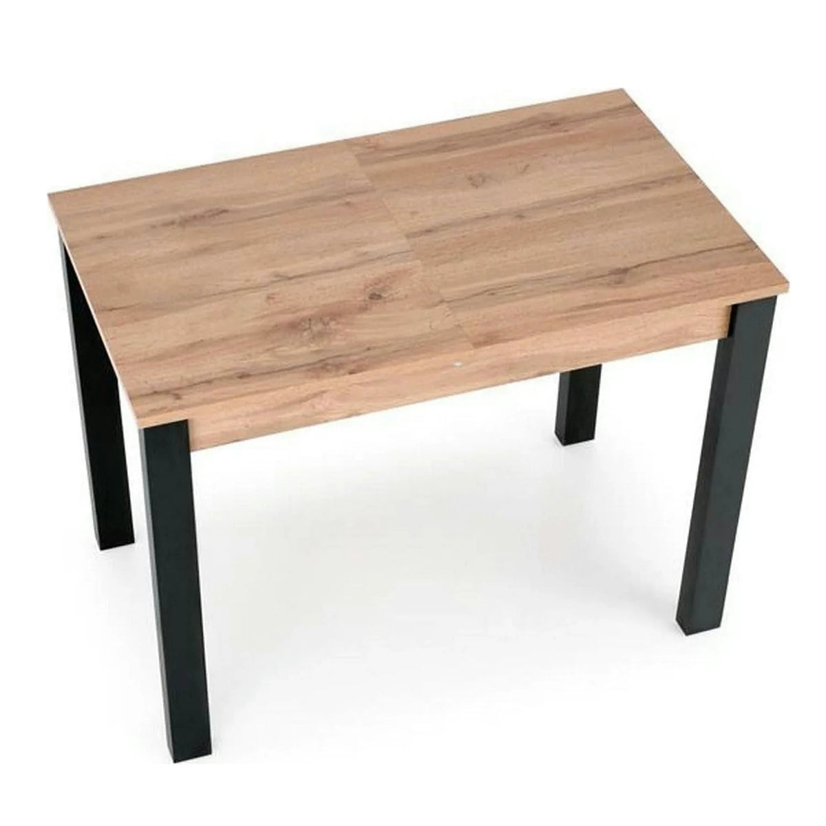 Masa extensibila GINO, stejar/negru, PAL furniruit, 100/138x60x75 cm