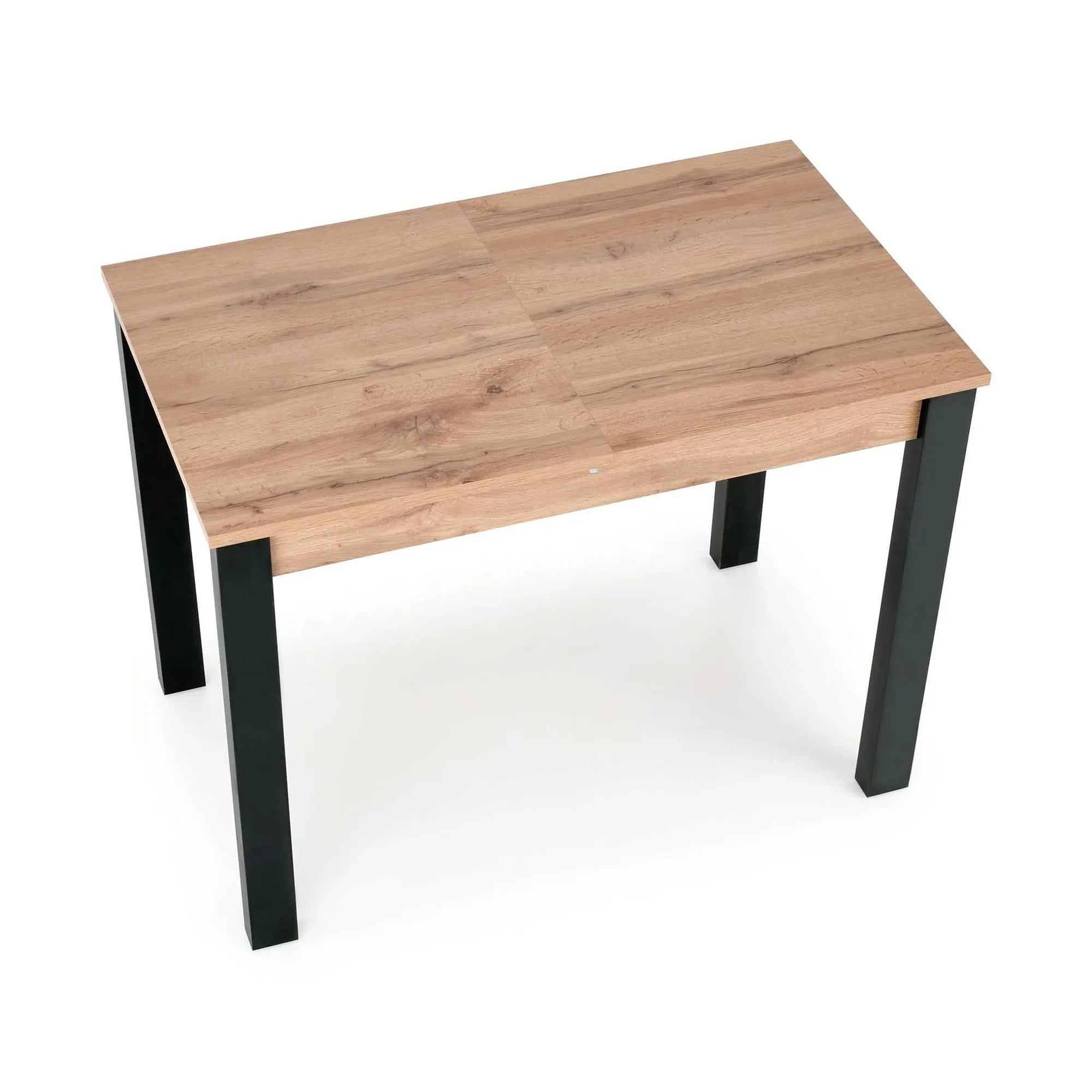 Masa extensibila GINO, stejar/negru, PAL furniruit, 100/138x60x75 cm