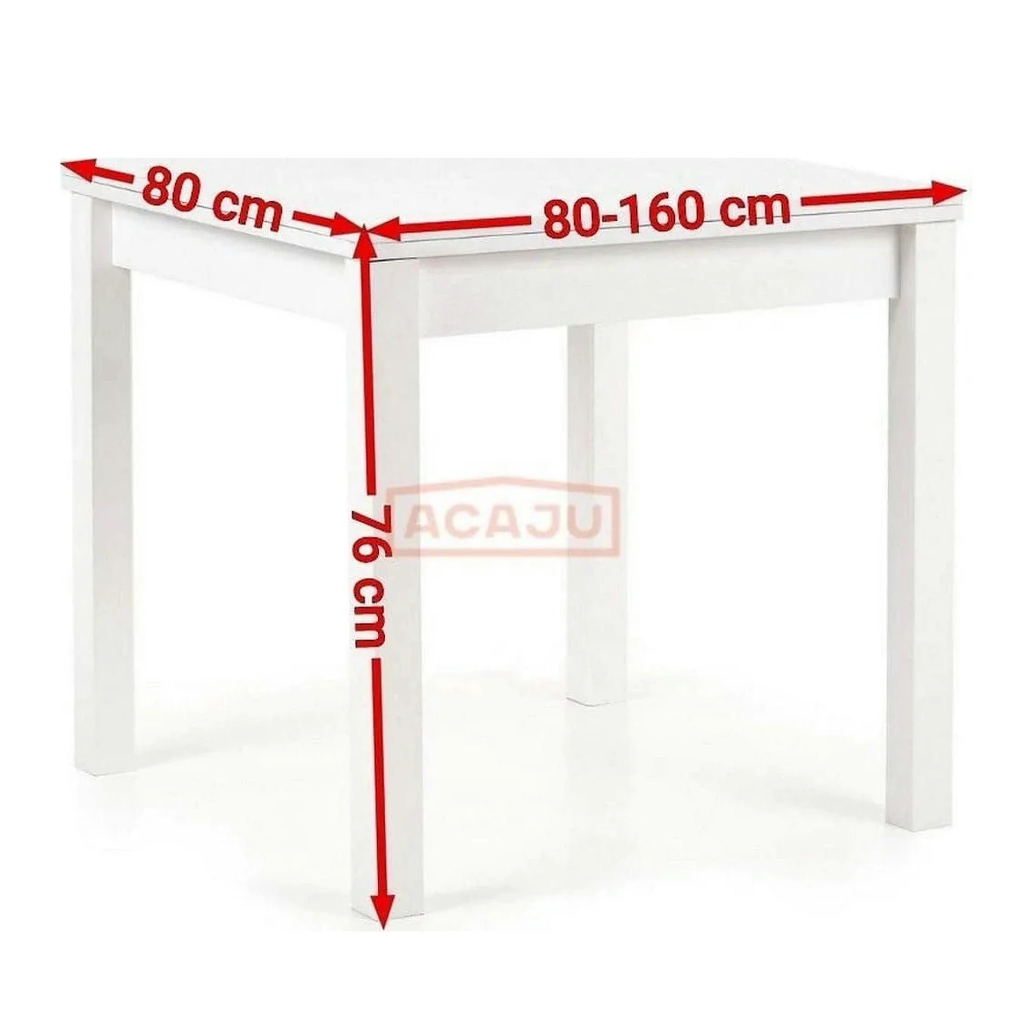 Masa extensibila GRACJAN, alb, PAL, 80/160x80x76 cm