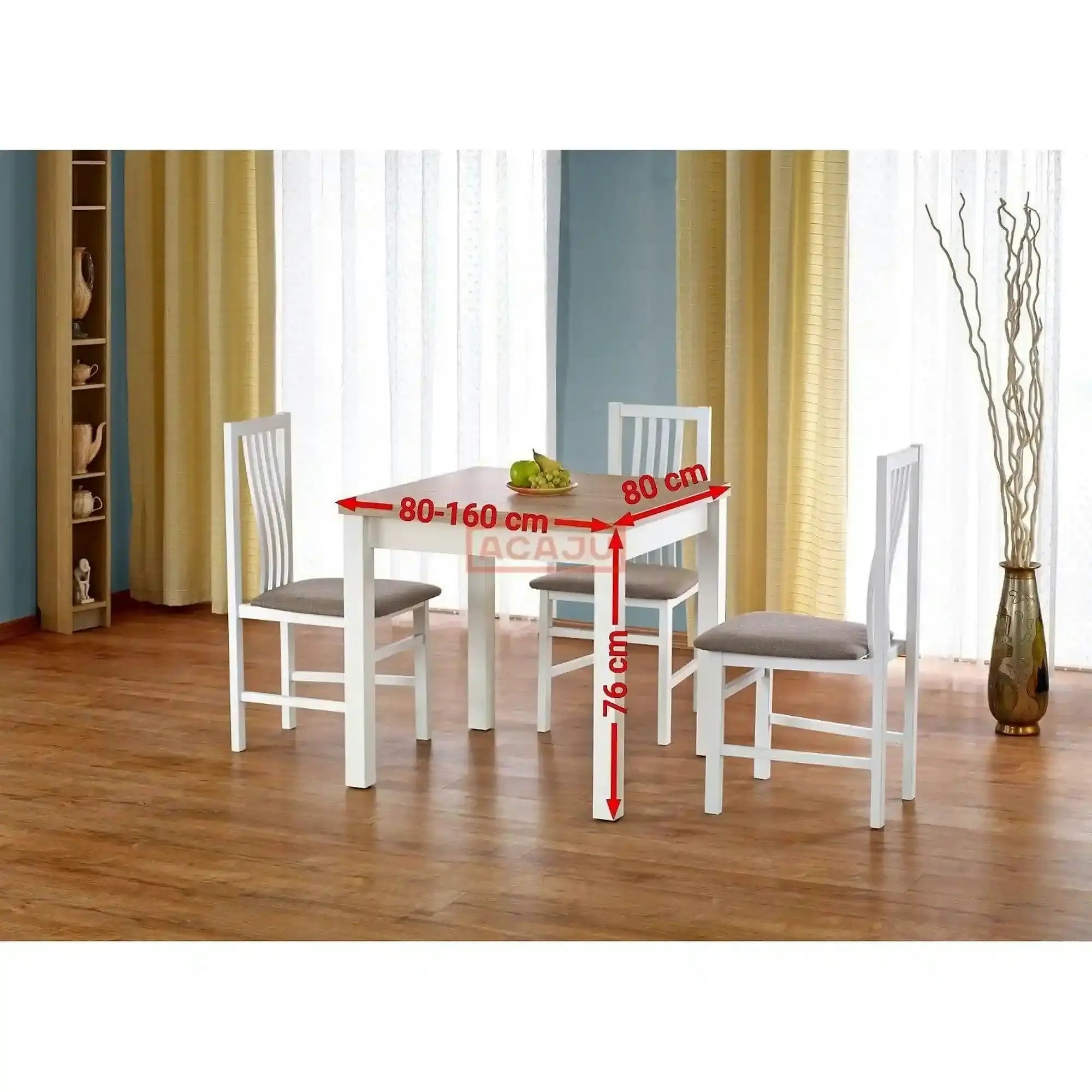 Masa extensibila GRACJAN, stejar sonoma/alb, PAL, 80/160x80x76 cm