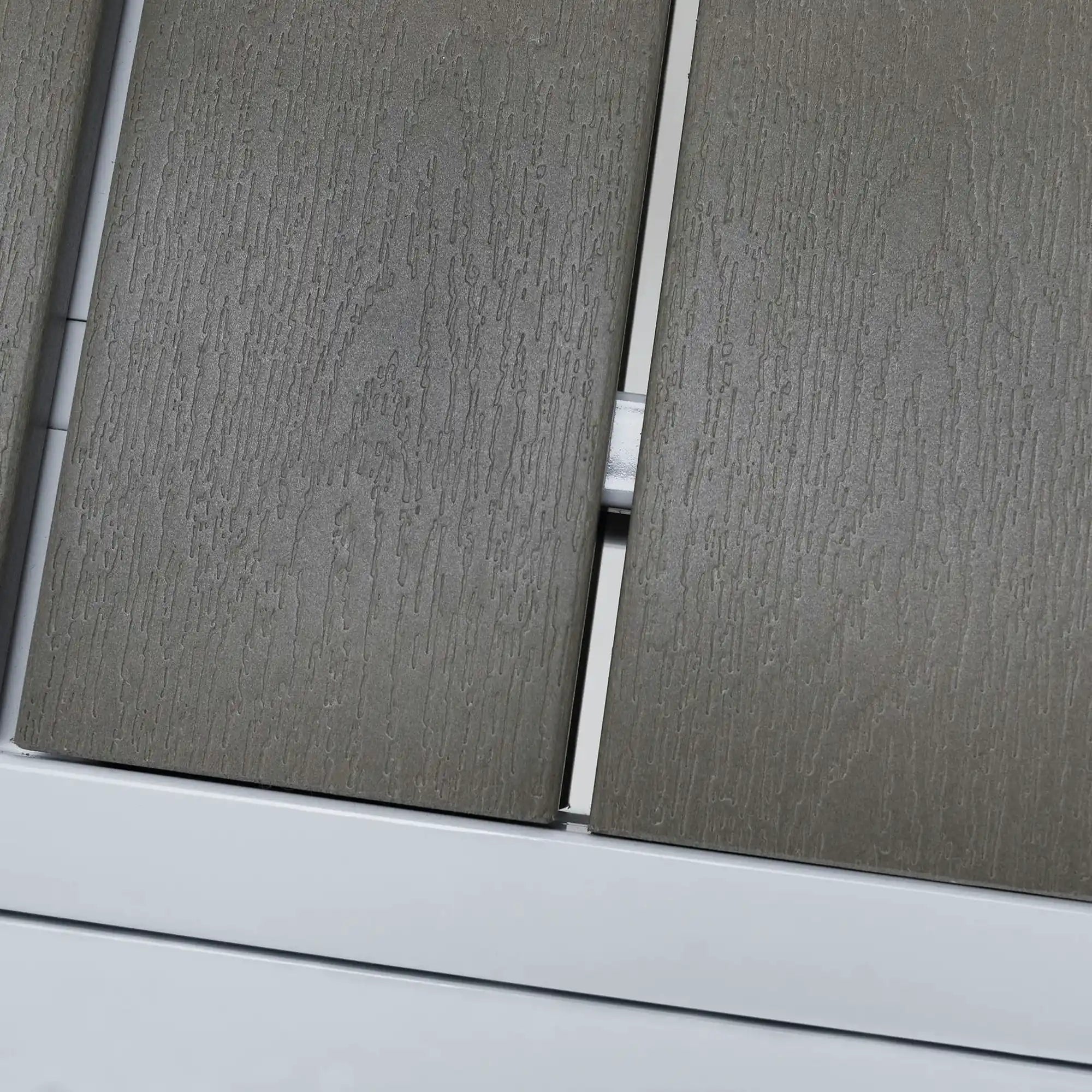 Masa extensibila gradina DORIO, alb/gri, otel/lemn, 100/200x100x75 cm