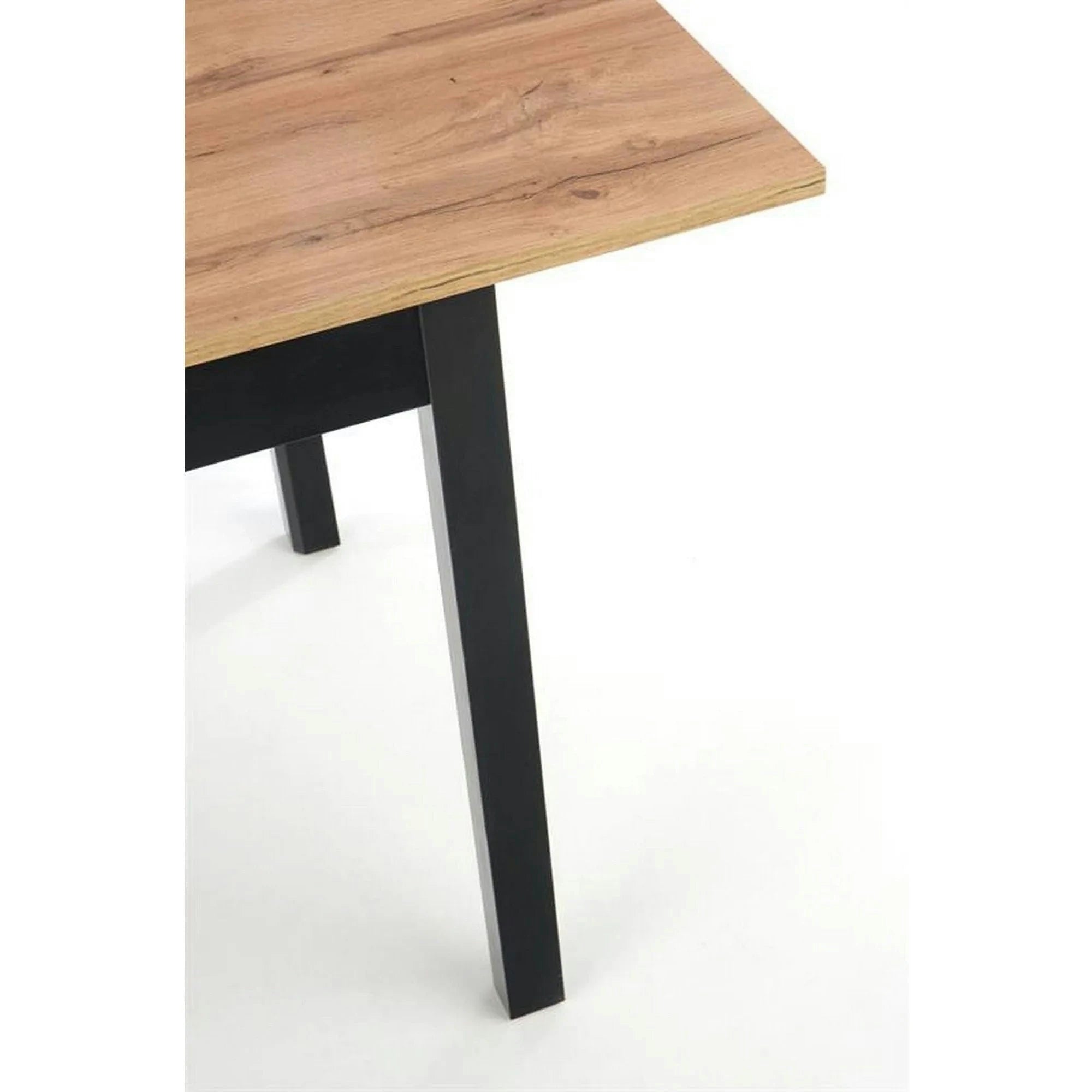 Masa extensibila GREG, stejar/negru, PAL, 124/168x74x75 cm