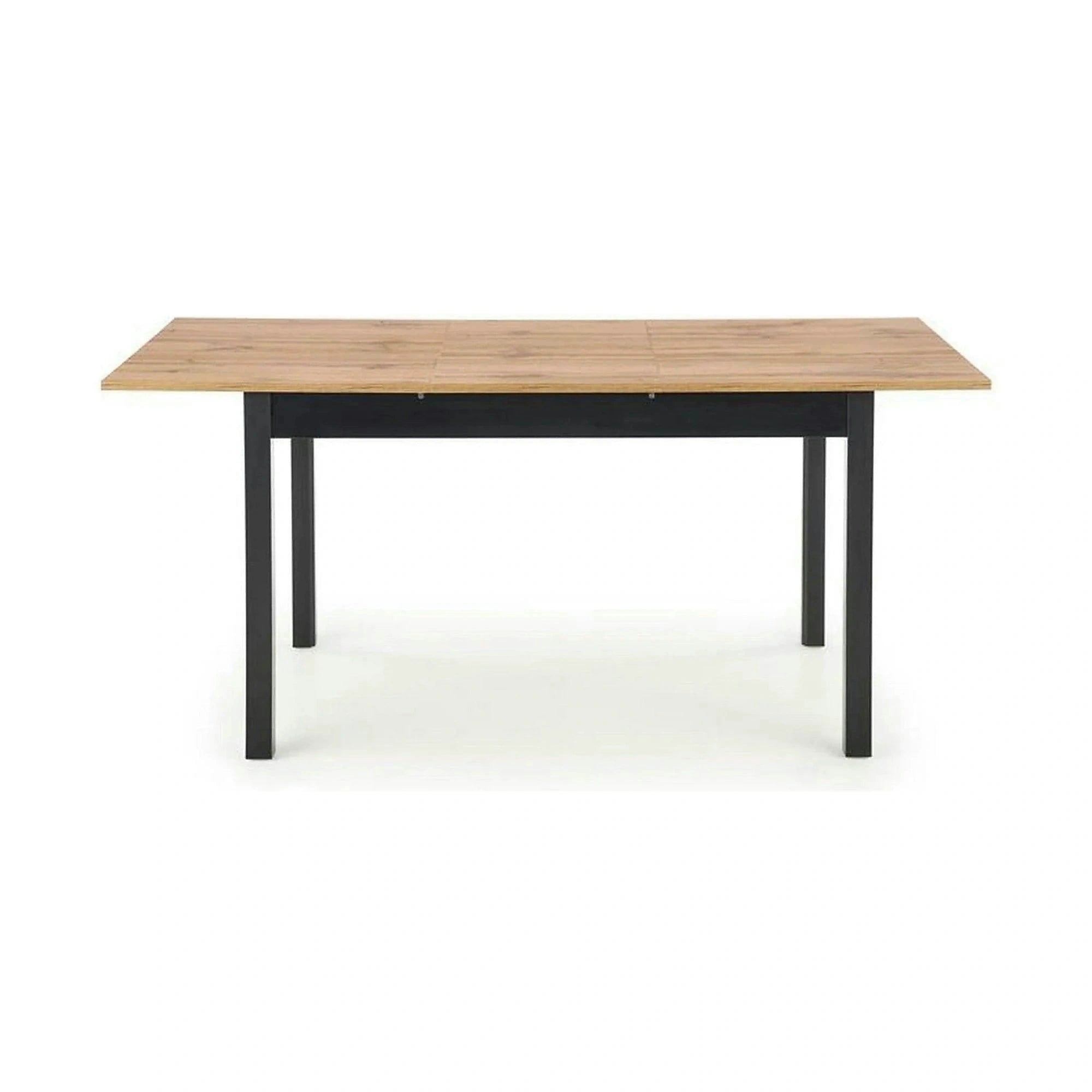Masa extensibila GREG, stejar/negru, PAL, 124/168x74x75 cm