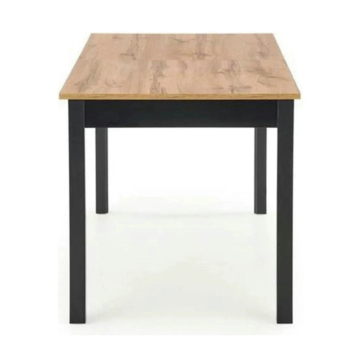 Masa extensibila GREG, stejar/negru, PAL, 124/168x74x75 cm