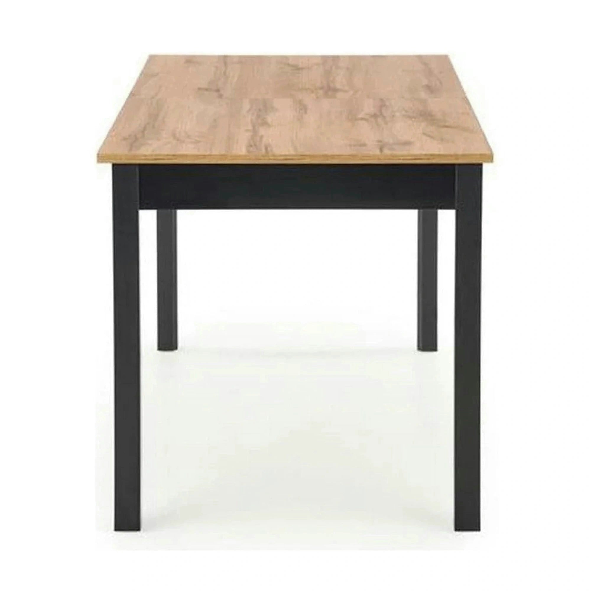 Masa extensibila GREG, stejar/negru, PAL, 124/168x74x75 cm