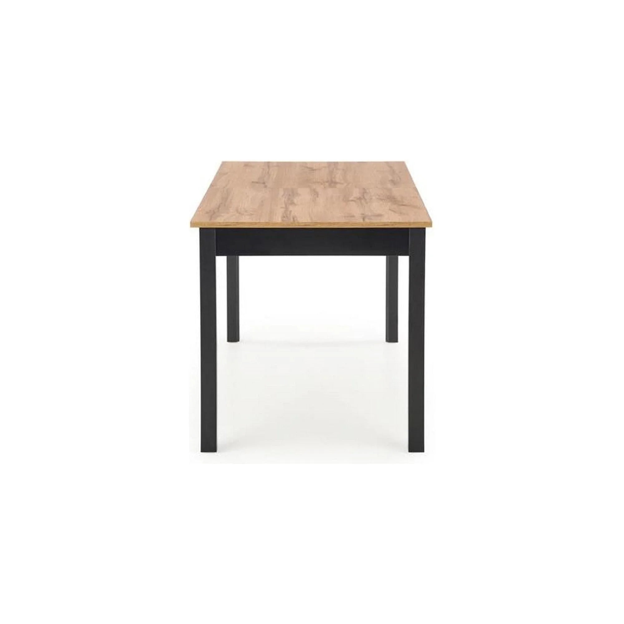 Masa extensibila GREG, stejar/negru, PAL, 124/168x74x75 cm