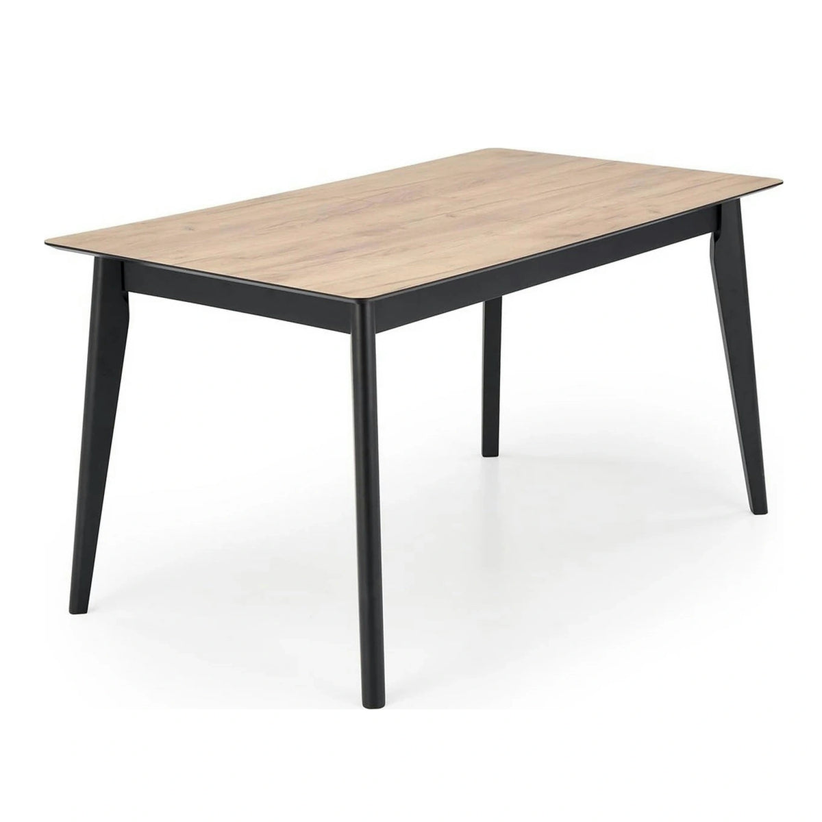 Masa extensibila GULIAN, stejar/negru, PAL laminat/lemn, 140/180x90x76 cm