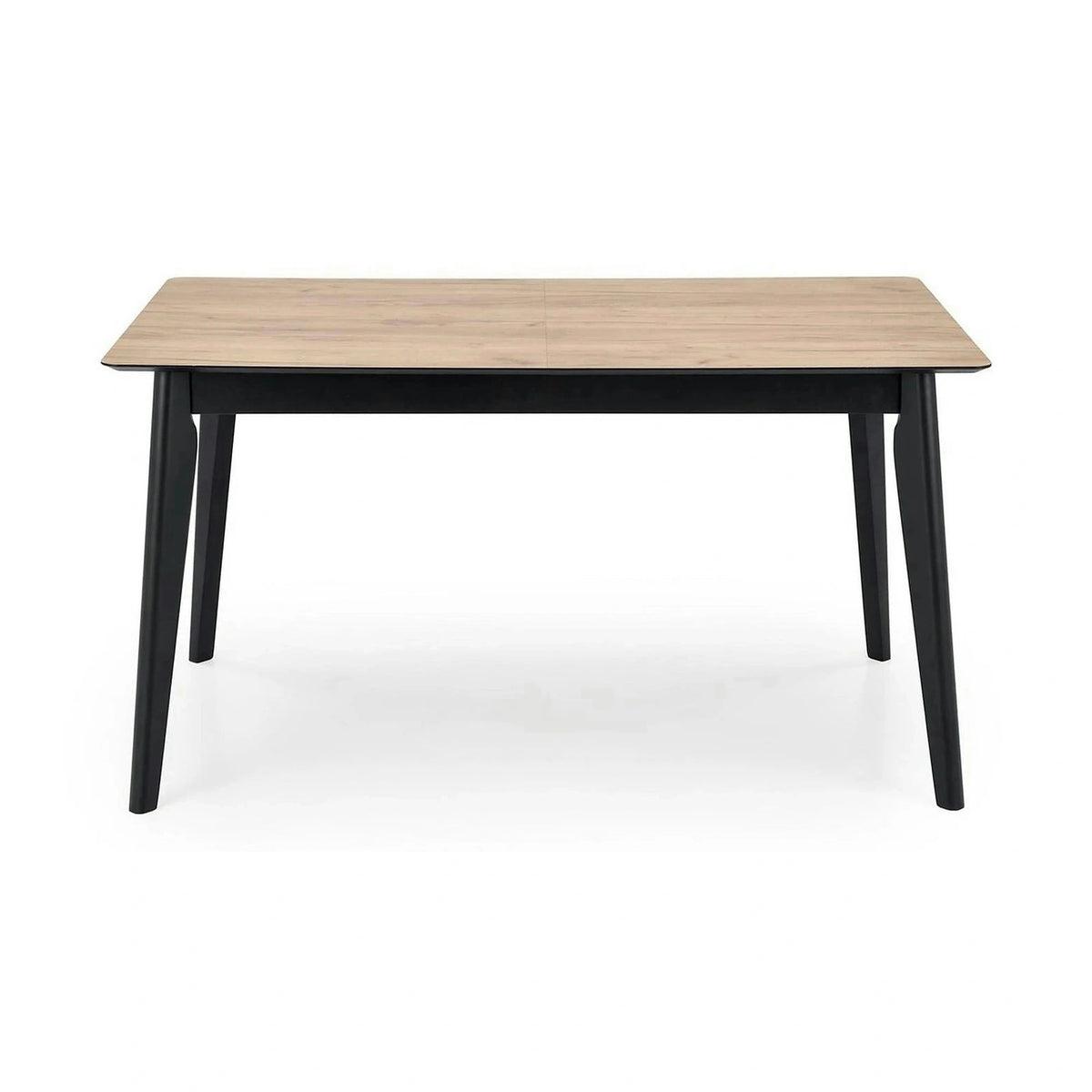 Masa extensibila GULIAN, stejar/negru, PAL laminat/lemn, 140/180x90x76 cm