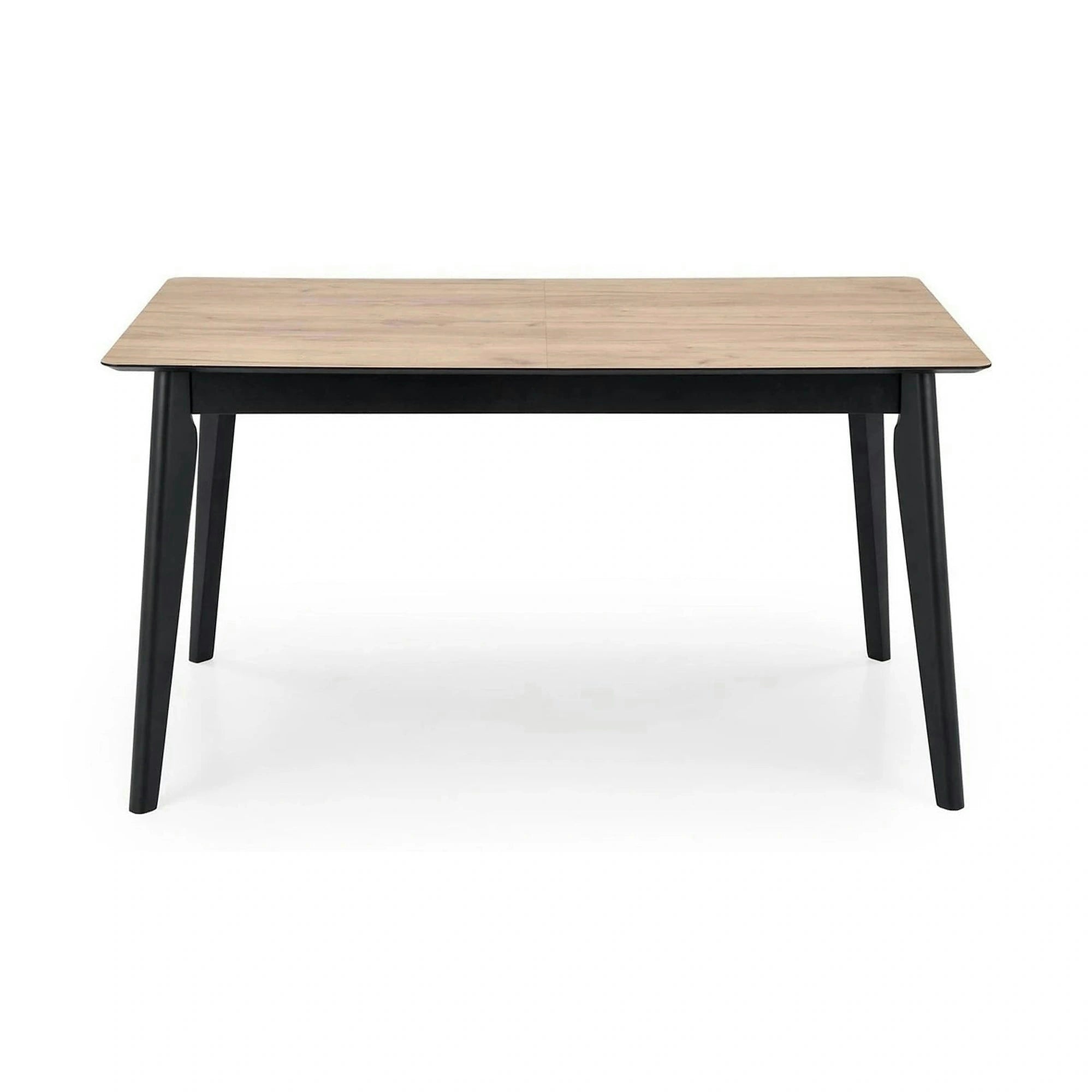 Masa extensibila GULIAN, stejar/negru, PAL laminat/lemn, 140/180x90x76 cm