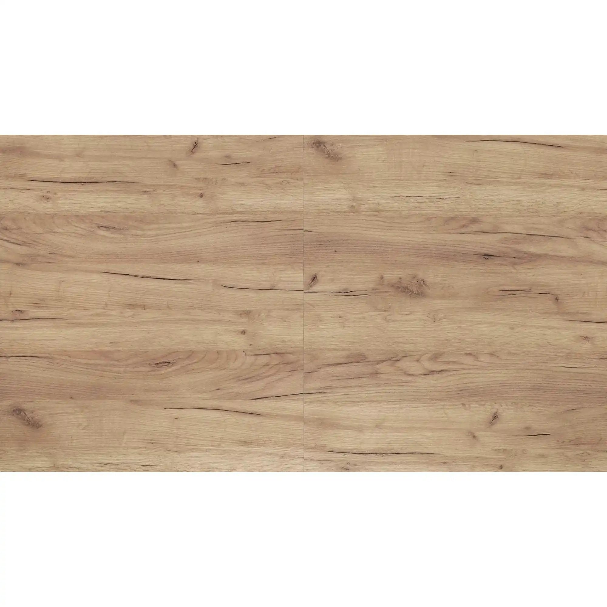 Masa extensibila GULIAN, stejar/negru, PAL laminat/lemn, 140/180x90x76 cm