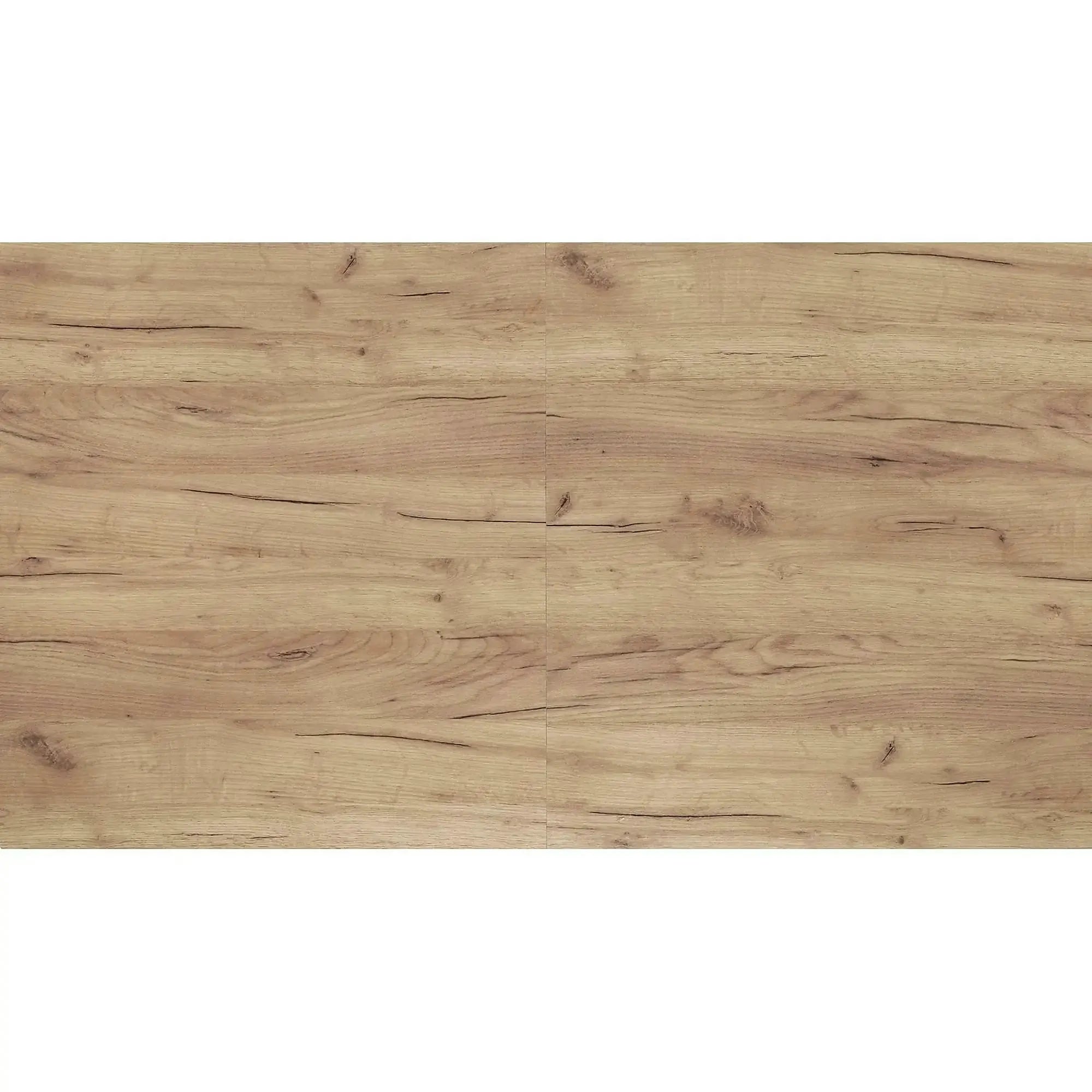 Masa extensibila GULIAN, stejar/negru, PAL laminat/lemn, 140/180x90x76 cm