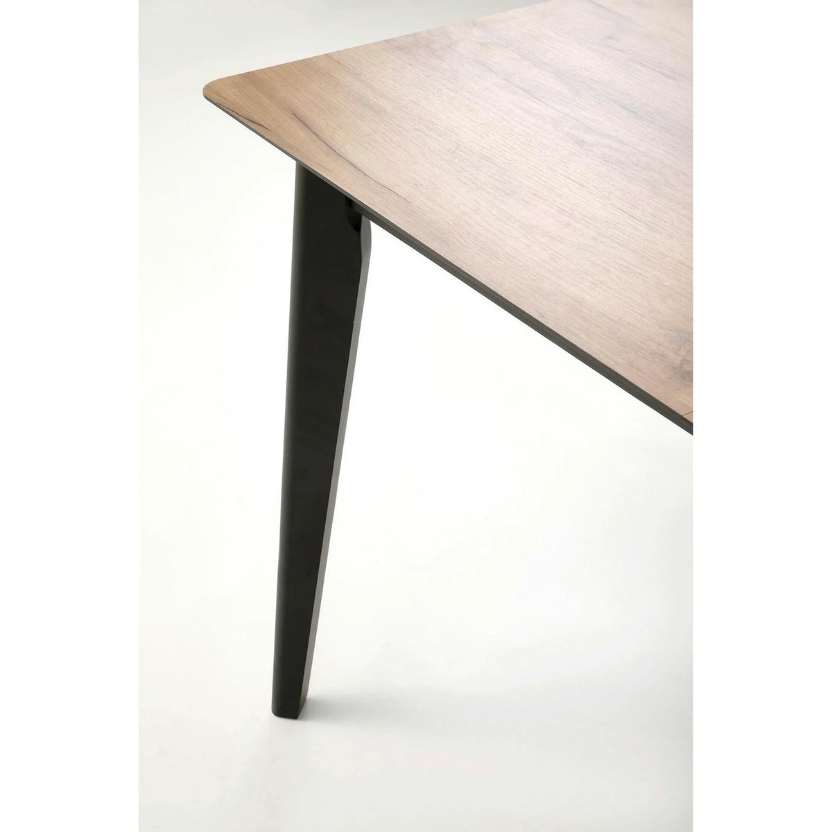 Masa extensibila GULIAN, stejar/negru, PAL laminat/lemn, 140/180x90x76 cm
