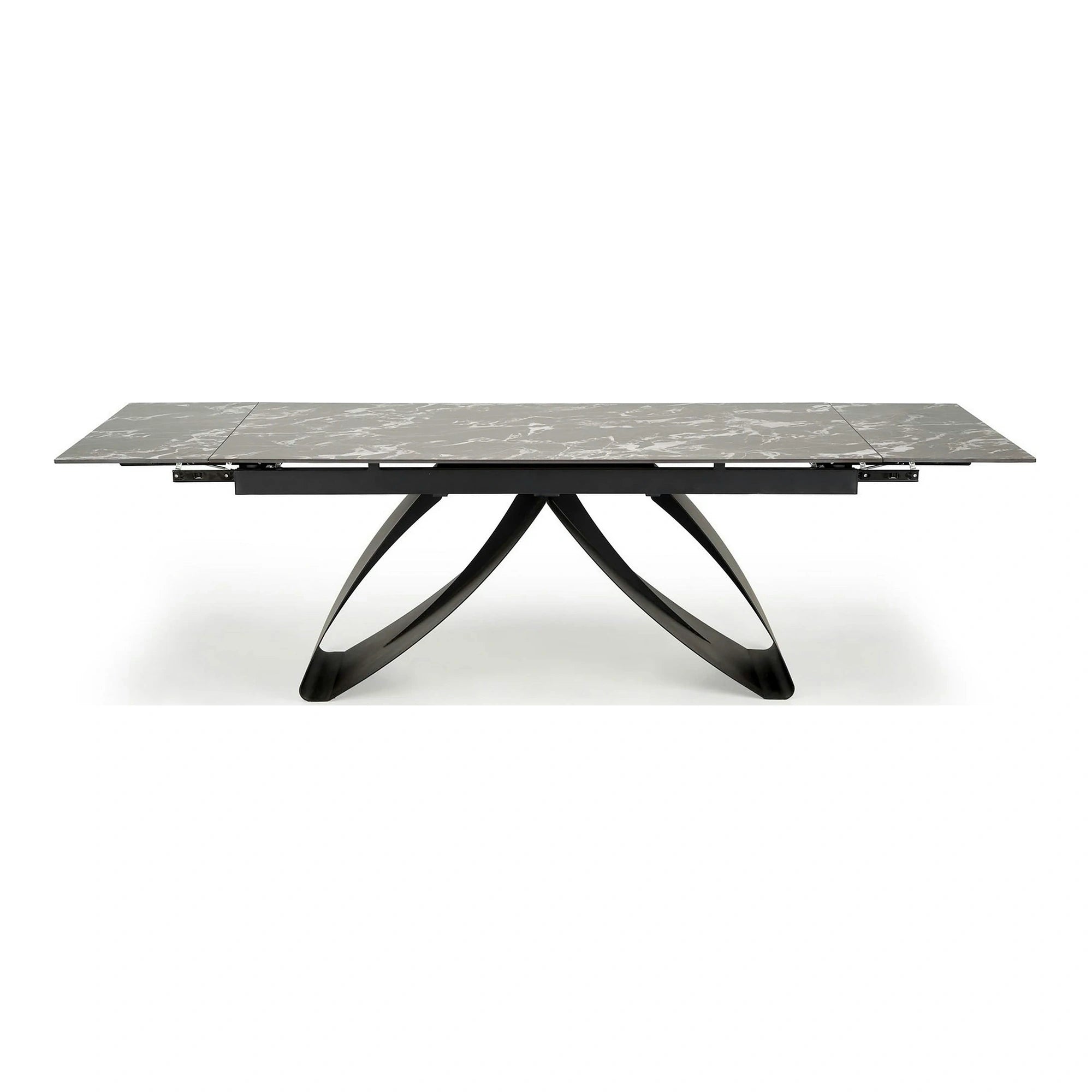Masa extensibila HILARIO, negru, piatra sinterizata/metal, 180/260x90x75 cm